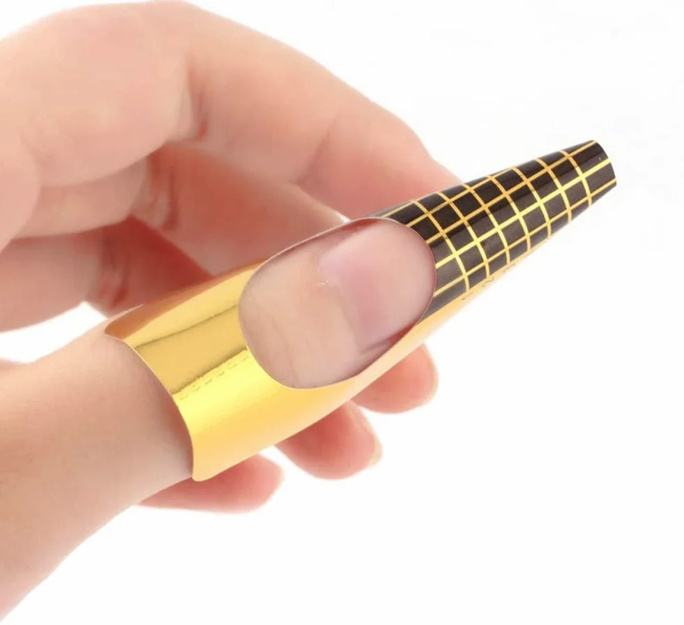 Rotolo Cartine Oro 100 Pezzi Nail Art Per Ricostruzione Allungamento Sagome per Unghie Extension model for professional UV gel nail