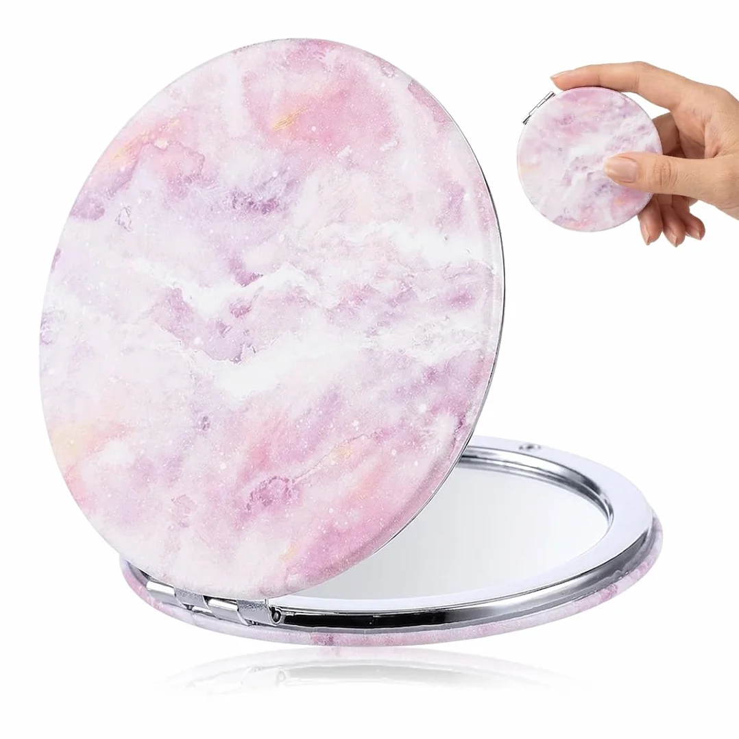 Specchio Cosmetico Compatto Tascabile Elegante, Specchio da Toeletta Colorato Portatile, Regali per Ragazze