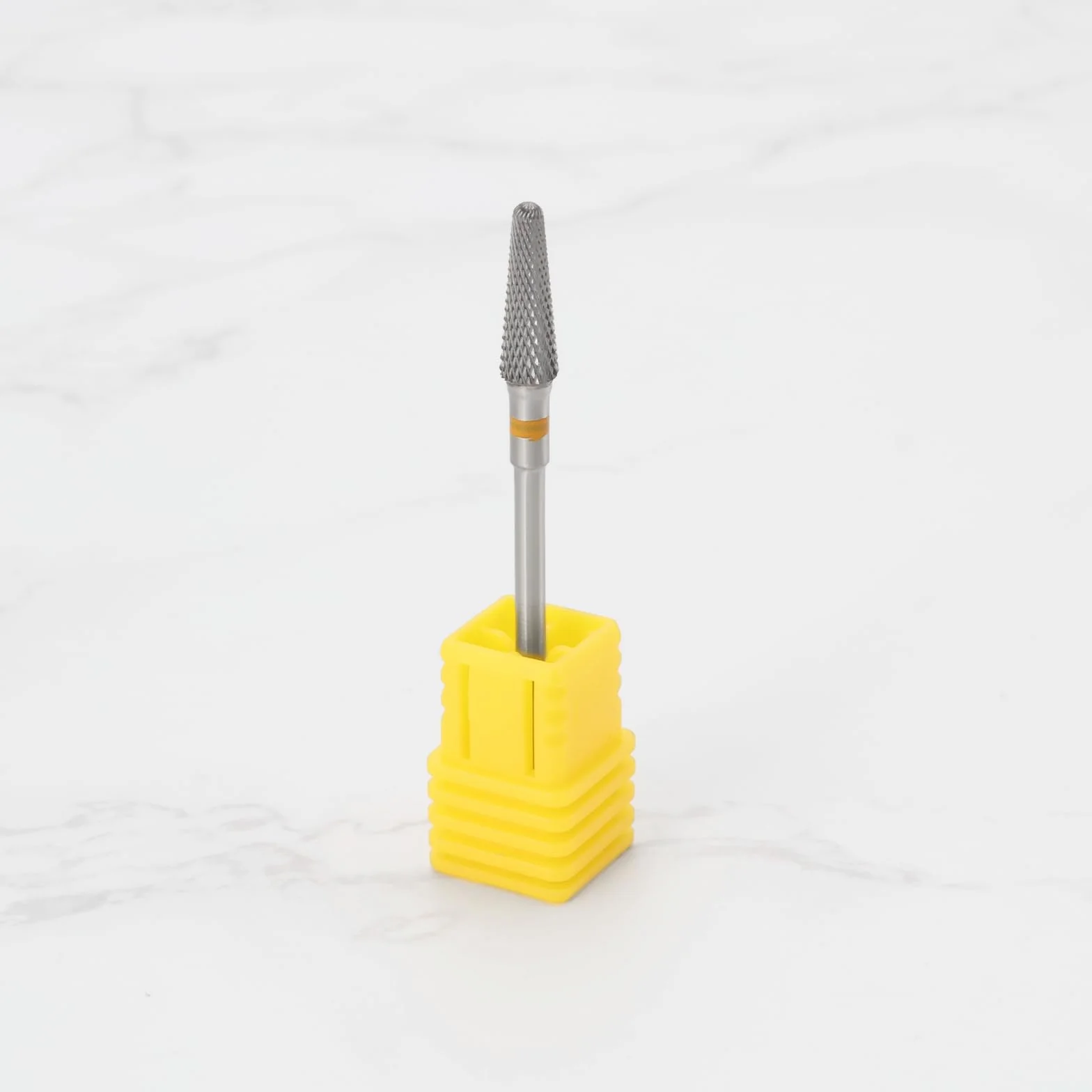 Punta per fresa in metallo duro 2,35 mm per trapano elettrico manicure rimuovere cuticole gel (XF giallo denti extra fini)