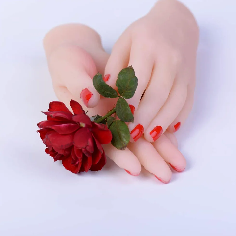 Modello di Mano in Silicone, Mani morbide Mani finte per Mani Femminili Modello Mannequin Gioielli Anello Guantobraccialebraccialetto Schizzo Nail Display