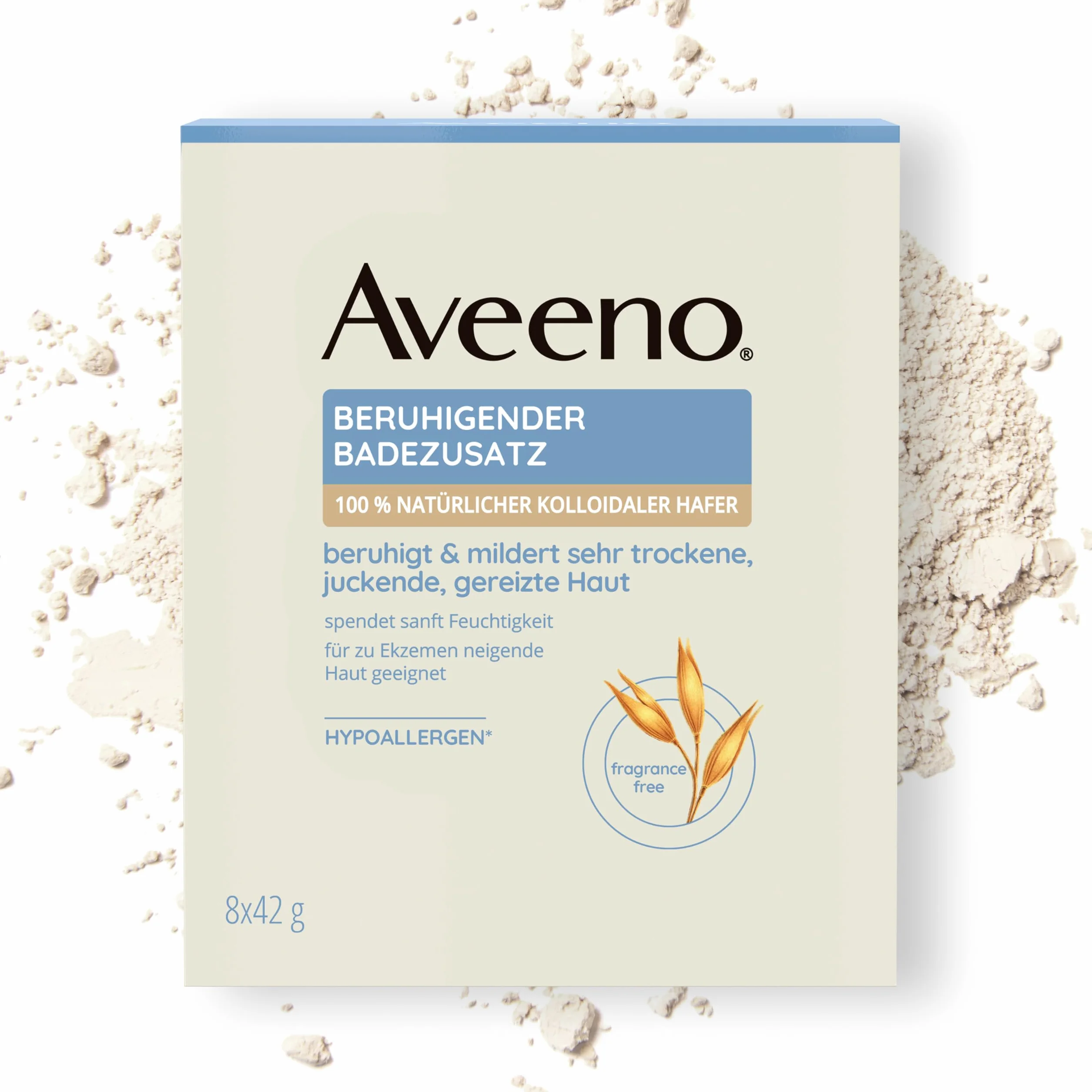 Aveeno Bagno lenitivo, allevia il prurito molto secco, irritabile, senza profumo, 8 bustine da 42 g