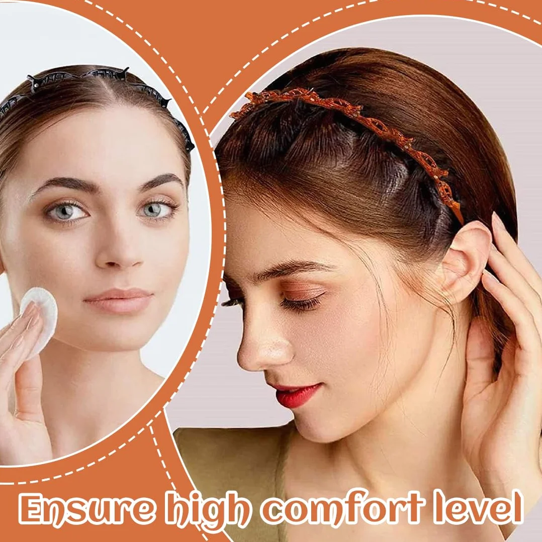 2 Pcs Cerchietti Per Capelli Con Fermagli Cerchietto A Forcina Fermagli Per Capelli Intrecciati Doppia Frangia Forcine Per Acconciatura