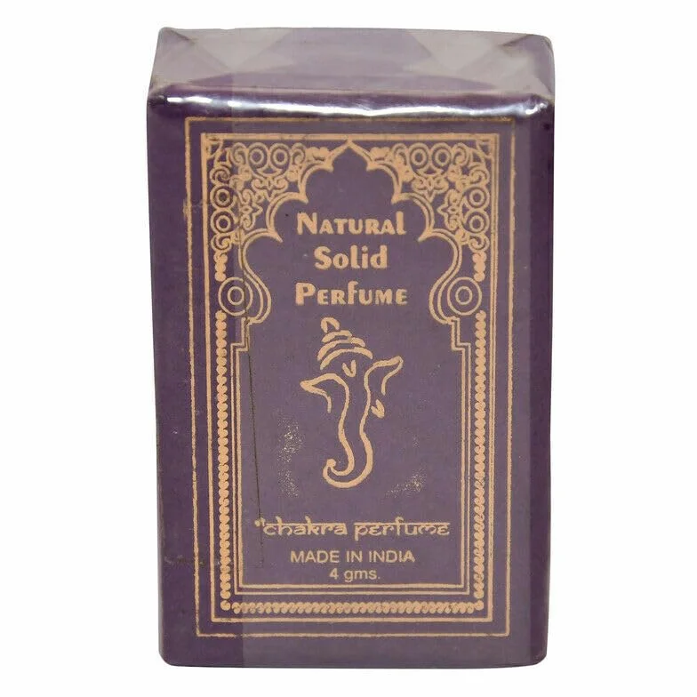 Profumo Solido Naturale Chakra Nag-Champa per Donne e Uomini, Fatto a Mano con Oli Essenziali, Vegano e a Lunga Durata 4 g