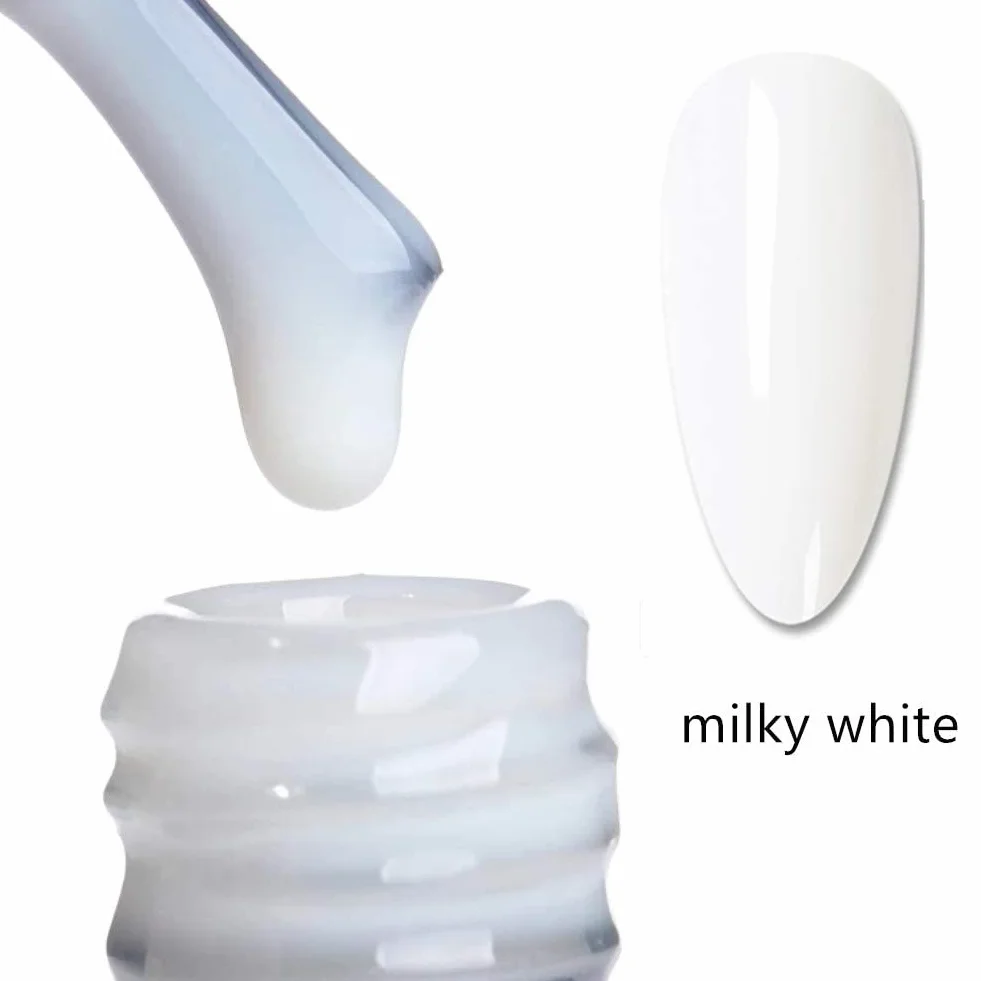 Vishine Smalto gel bianco latte colore naturale nude traslucido per manicure francese Soak Off UV Clear Coat 8 ml
