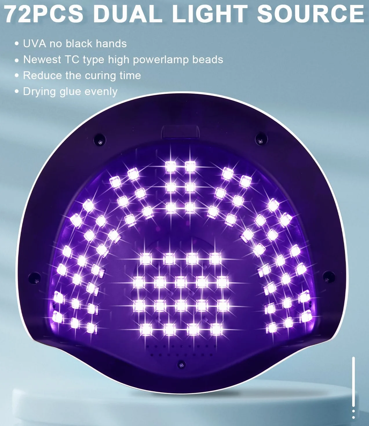 320W Lampada UV LED Unghie, Professionale 72 sfere di lampada a LEDs, Semipermanente Curare Rapidamente Pedicure Fornetto per Tutti i Smalti, Automatico Sensore per Manicure a Casa e in Salone