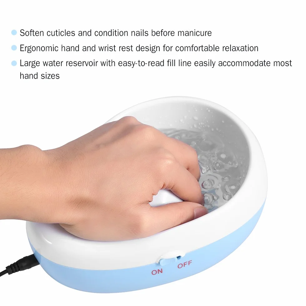 Ciotola per Ammollo per Unghie con Bolle Elettriche, Ciotola per Idromassaggio con Massaggio a Bolle per Unghie, Design Ergonomico, Base Portatile e Antiscivolo per Ammorbidire