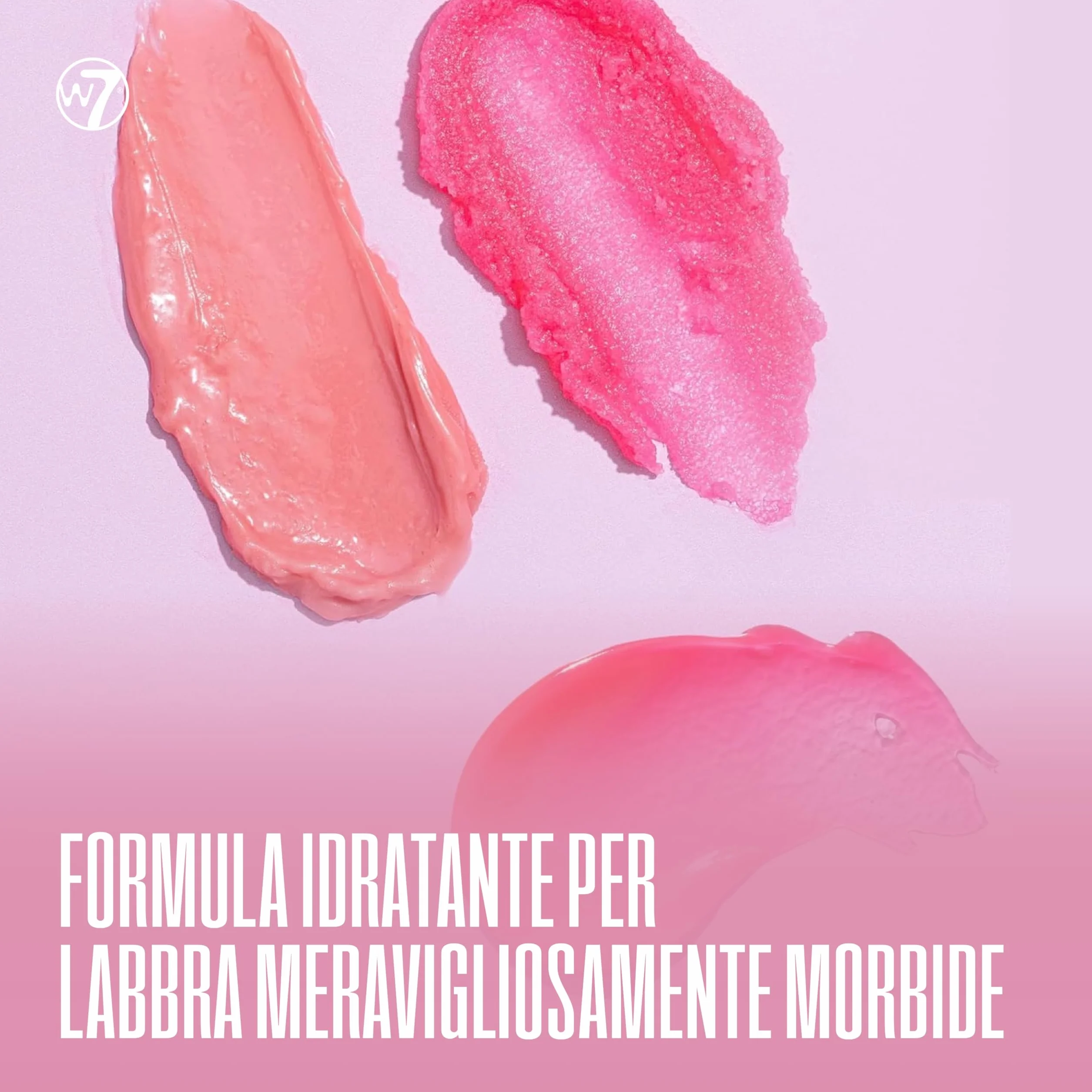 W7 Trio per la cura delle labbra Sweet Dreams - Set da 3 pezzi - Maschera notte, burrocacao e scrub labbra - Fragola