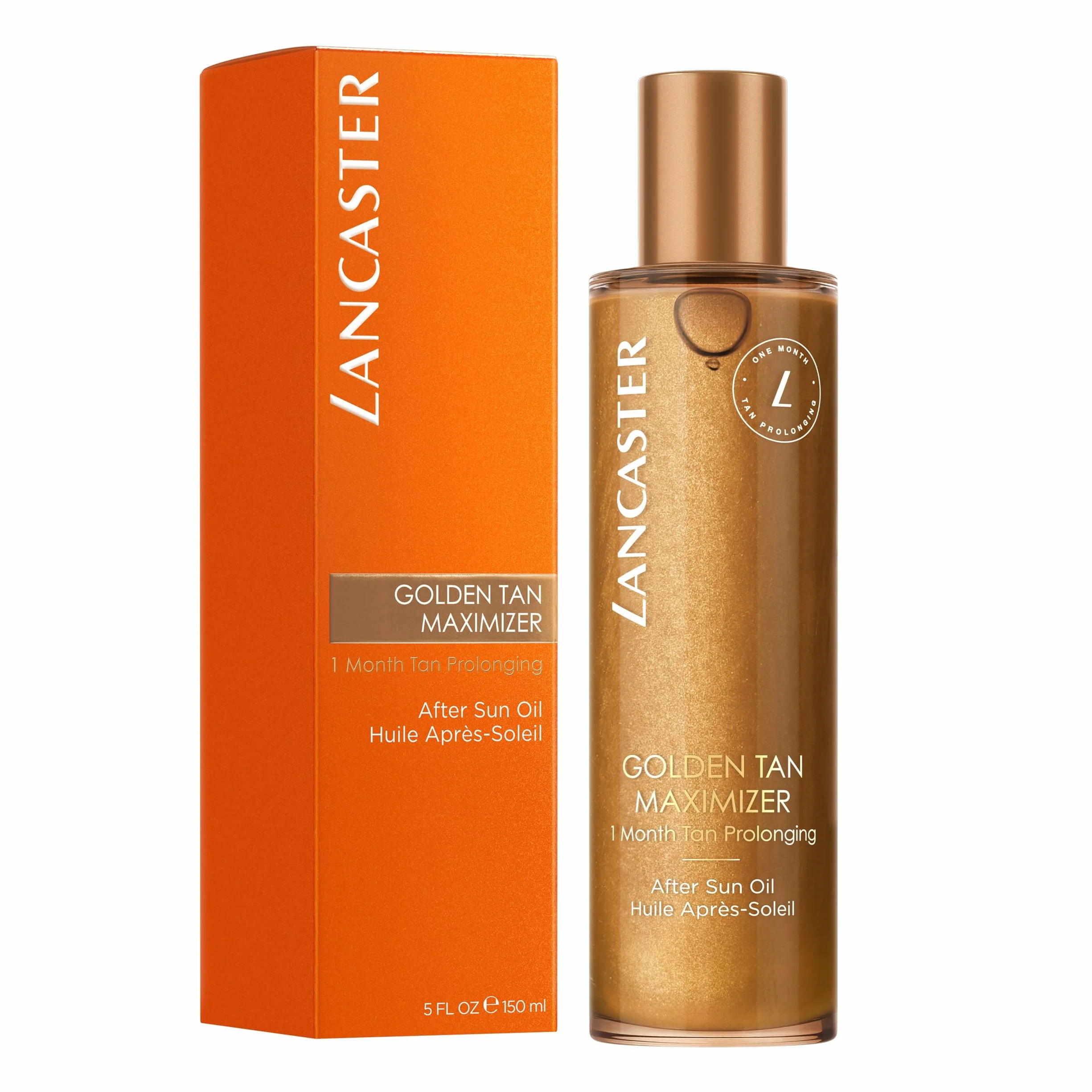 Lancaster Golden Tan Maximizer - After Sun Oil, Olio Doposole, Prolunga L'Abbronzatura fino a 1 Mese, Lenisce la Pelle, Dona un Incarnato Dorato e Luminoso, 150 ml