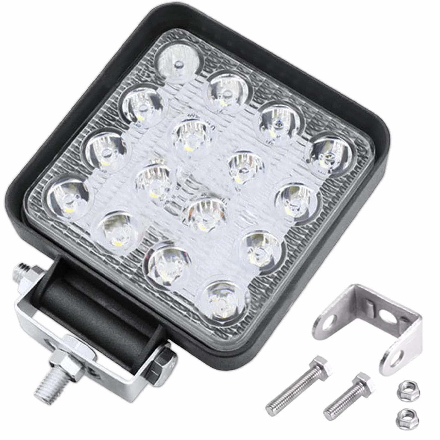Faro LED 12V 48W 6500K 16 LED Trattore Alluminio ABS 10.5 cm 4.21"