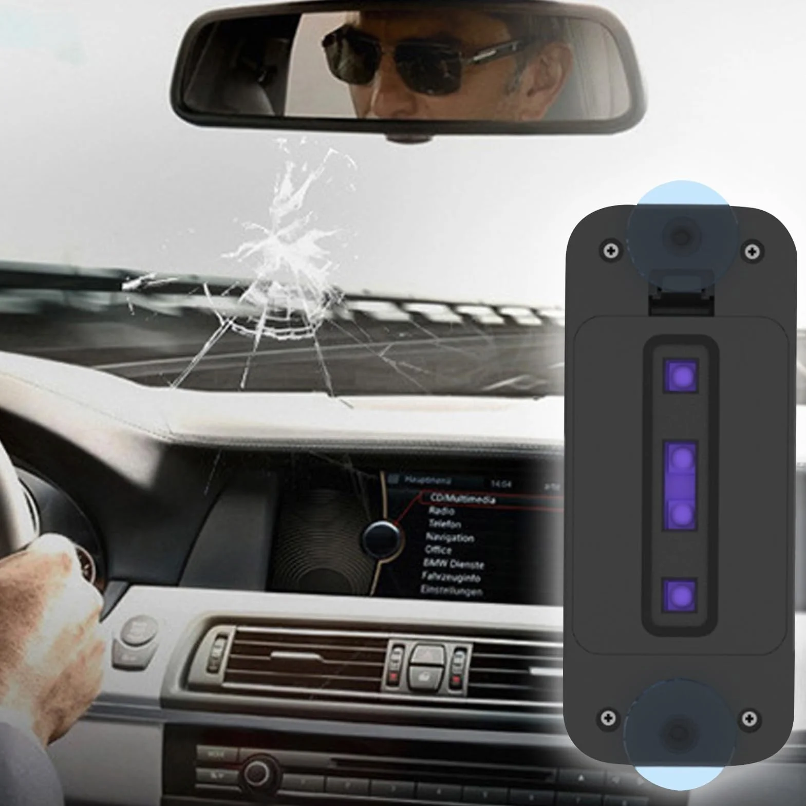 Luce UV per polimerizzazione vetro riparazione parabrezza portatile lampada resina auto