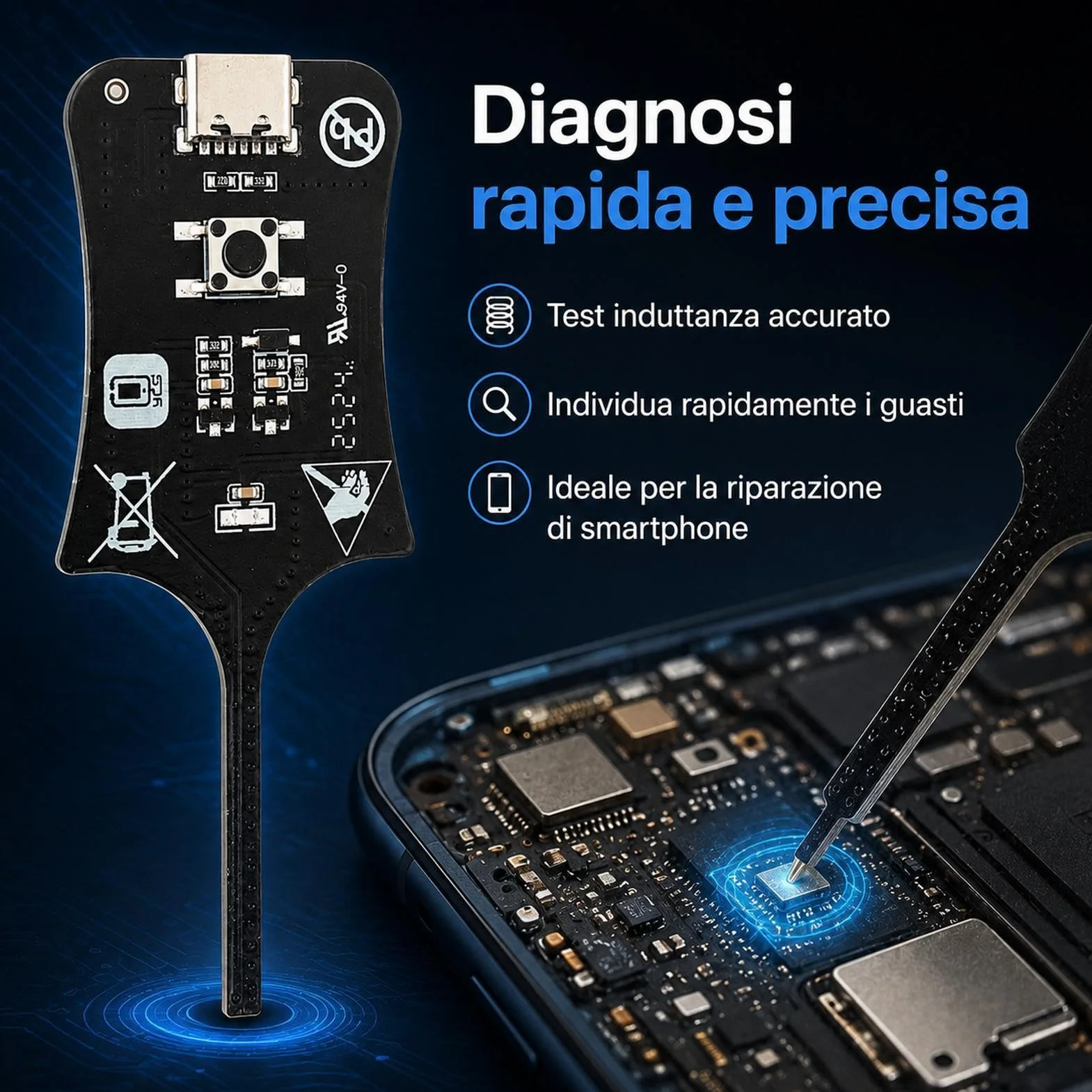 Tester di Induttanza per Schede Madri Strumento Diagnostico Cellulari