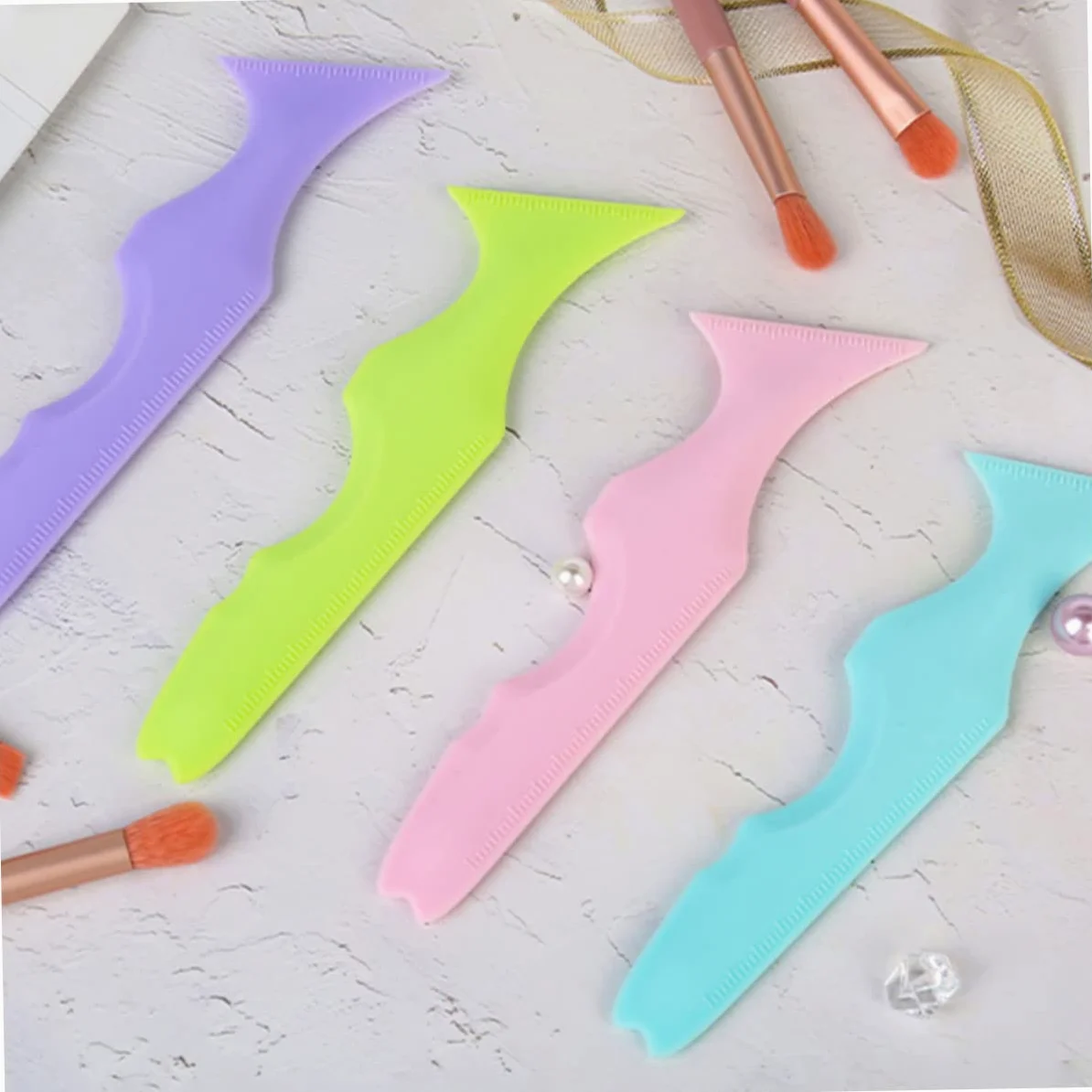 minkissy 5 Set Di Stencil Per Sopracciglia in Silicone Applicatore Per Eyeliner Strumento Per Il Trucco Ombretto Ragazza Forniture Aiuto Per Il Trucco 3 Pezzi*5