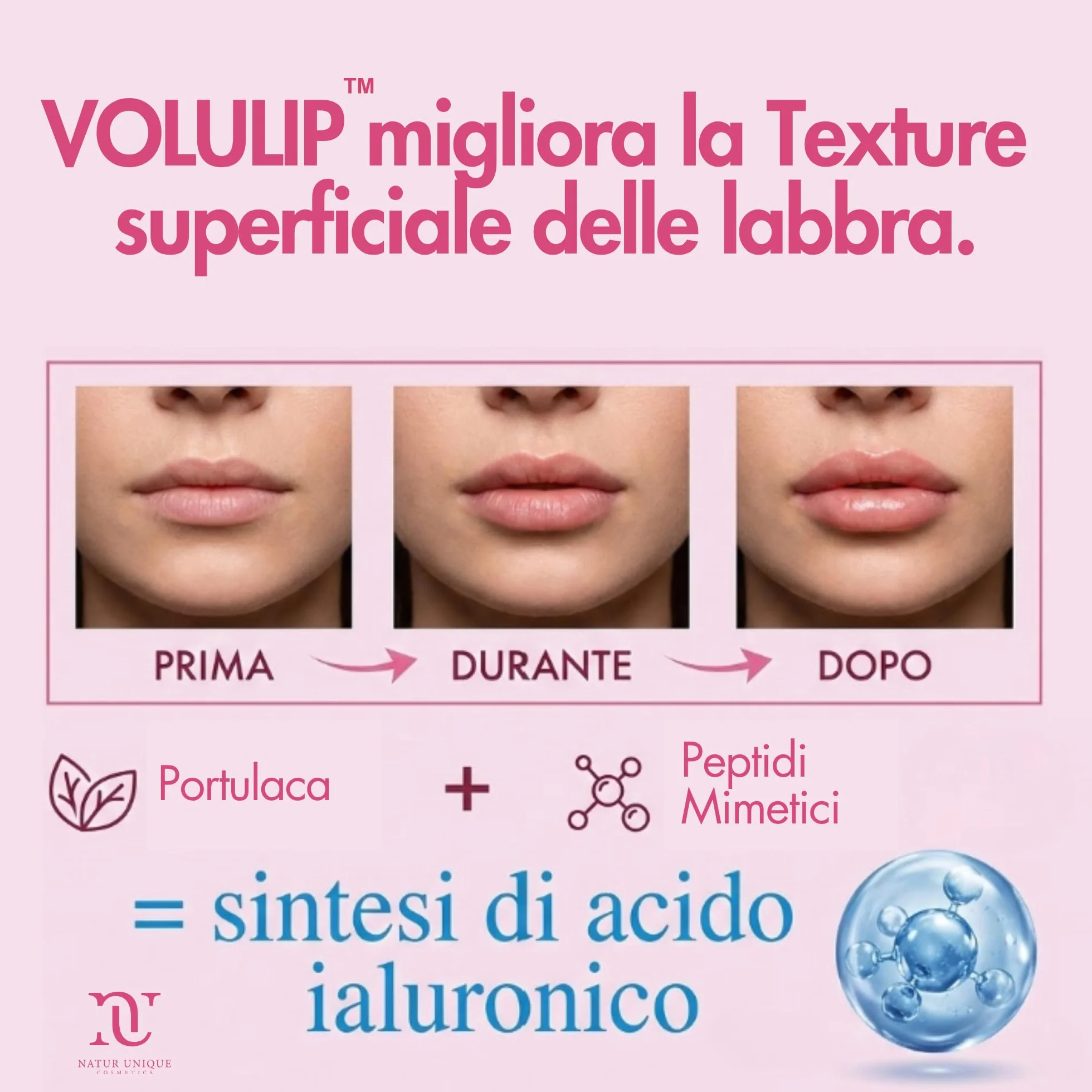 NU - IALUCOLLAGEN LIP VOLUME XXXL Nude Rossetto Trattamento Labbra con Acido Ialuronico, Collagene e Portulaca Made In Italy