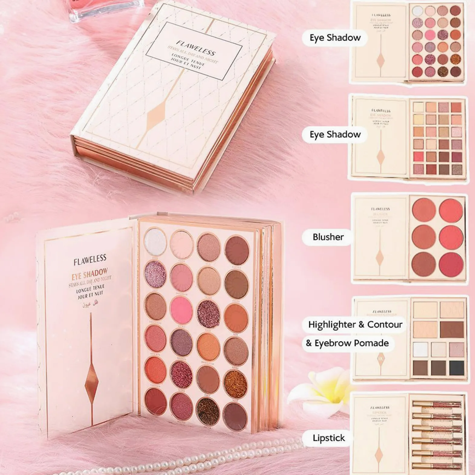 Palette Di Ombretti Per Gli Occhi 48 Colori Illuminante Impermeabile | Palette Per Ombretti A Forma Di Libro Per Donne Ragazze Ogni Giorno Festa Viaggio Halloween Uso Quotidiano Occasioni