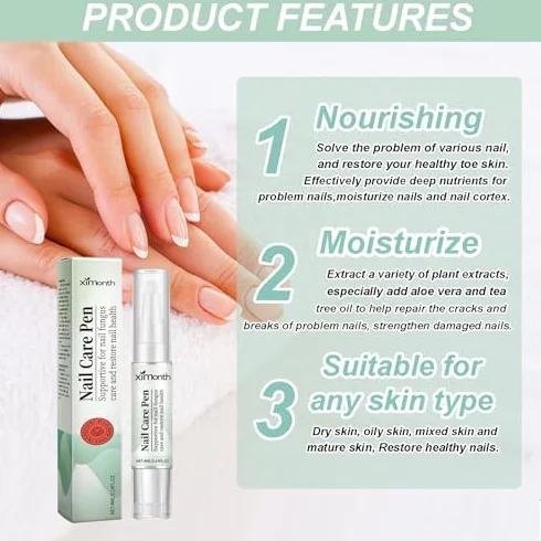 4 Pezzi Nail Care Pen, Penna per la Cura Delle Unghie, Arricchito con Tea Tree Oil, Fiori di Camomilla, Aloe Vera