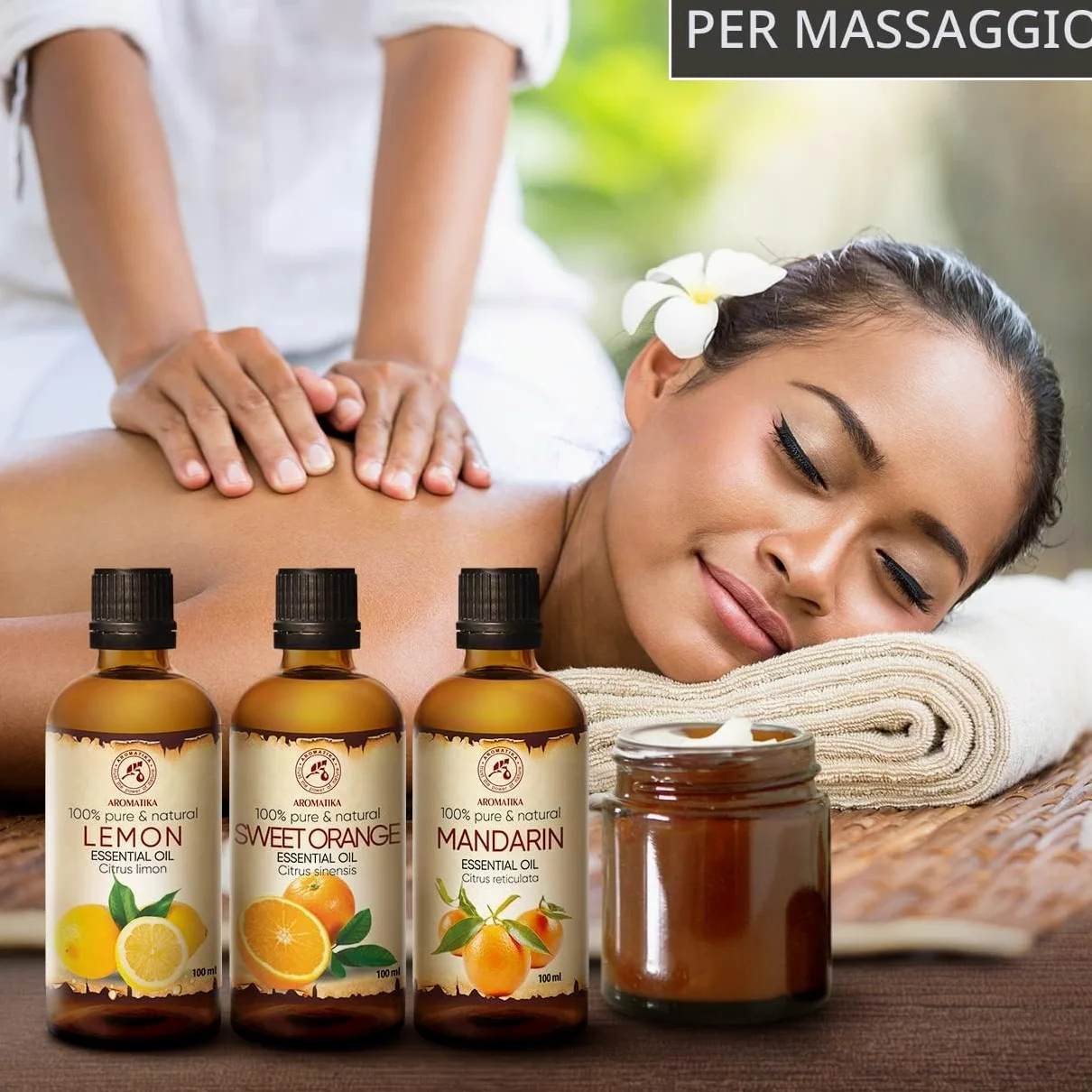 Olio Essenziale Set 3x100ml - Oli Aromaterapici - Limone - Arancia - Mandarino - Kit Set 3 Oli Essenziali per Diffusori - Bruciaolio - Umidificatore - Aromaterapia Olio Essenziale