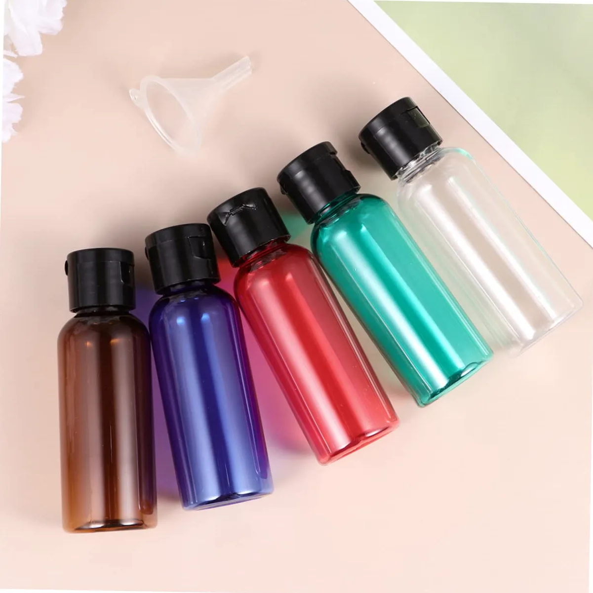 DOITOOL 30pezzi Bottiglie Da Viaggio Ricaricabili Da Contenitori Vuoti Per Gel Sanificante e Lozione Misti Rosso Verde Marrone Blu Trasparente Pratiche e Leggere Per Ogni Occasione