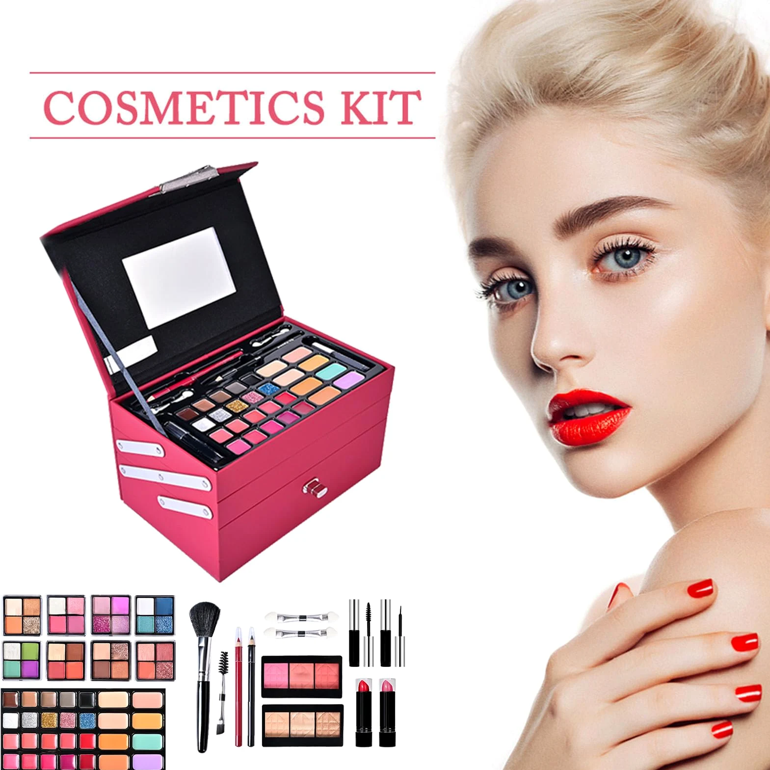 Kit trucco per donna Kit completo, trucco completo | professionale - cosmetici per donne e principianti, includono cosmetici e strumenti per il