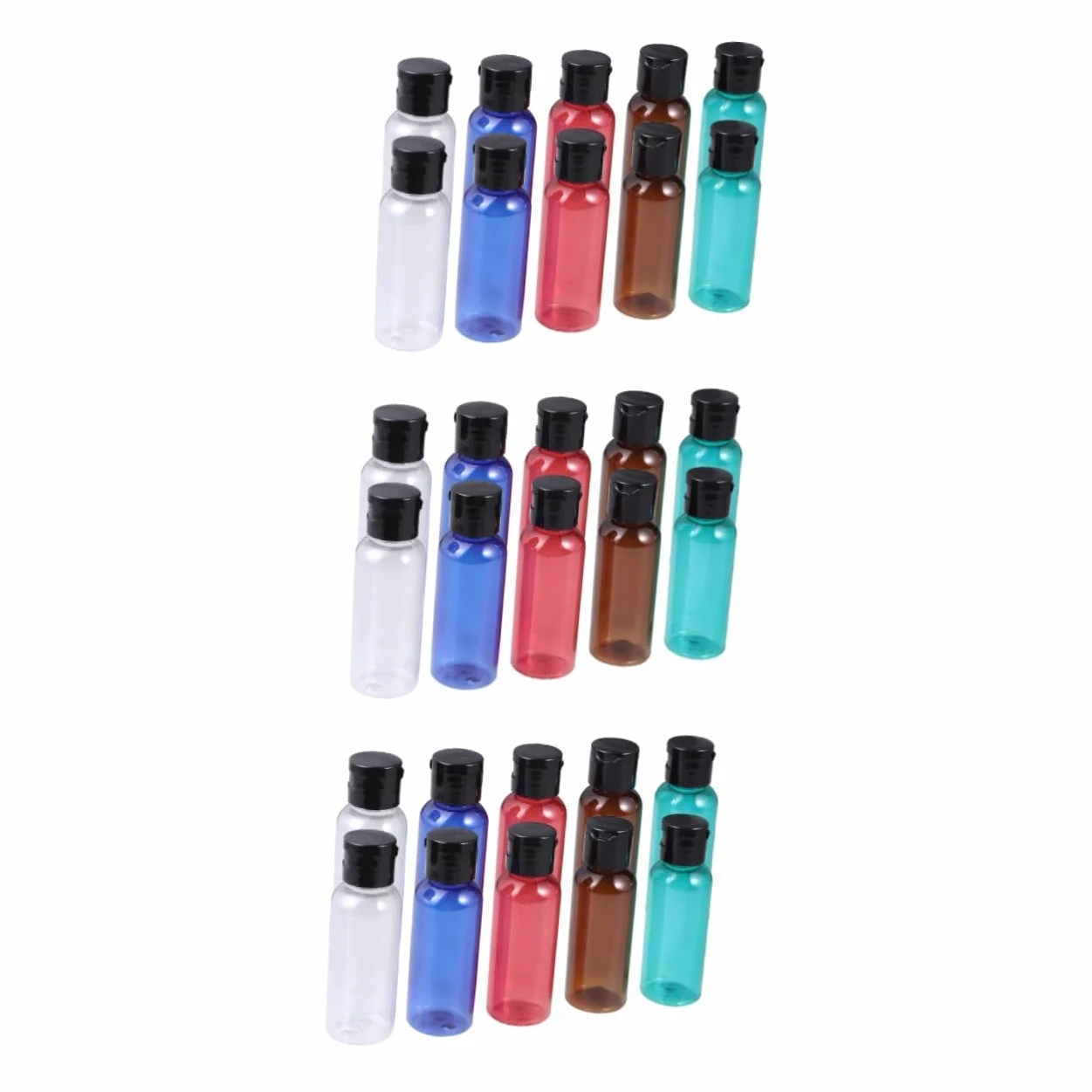 DOITOOL 30pezzi Bottiglie Da Viaggio Ricaricabili Da Contenitori Vuoti Per Gel Sanificante e Lozione Misti Rosso Verde Marrone Blu Trasparente Pratiche e Leggere Per Ogni Occasione