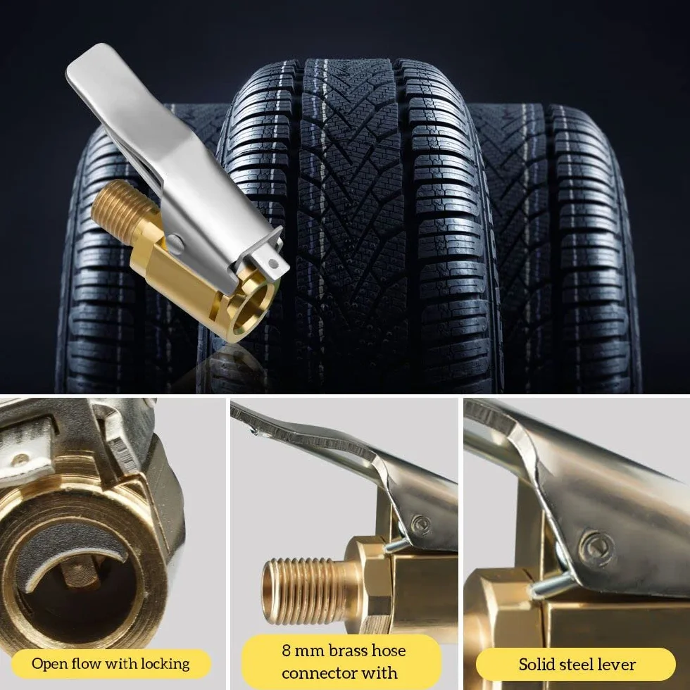 Connettore Valvola Mandrini Pneumatica Universale 8mm 2 Pezzi per Gonfiatori Pompa d'Aria Compressore