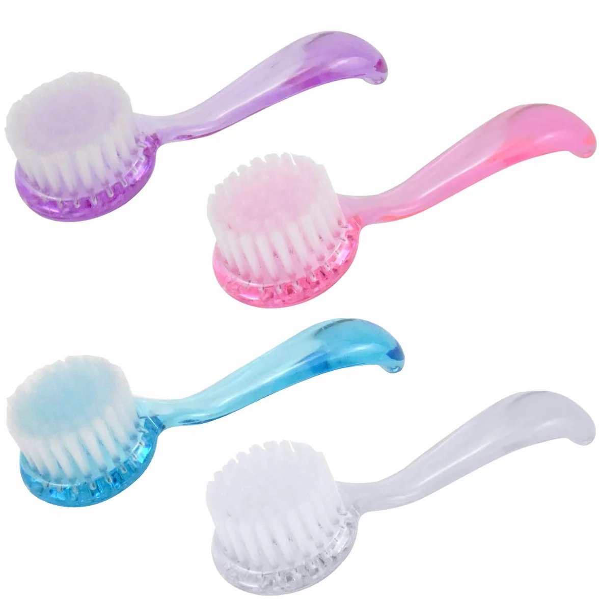 Spazzola per unghie Colorato 4PCS Manico Testa Rotonda Pulizia Lavaggio mani