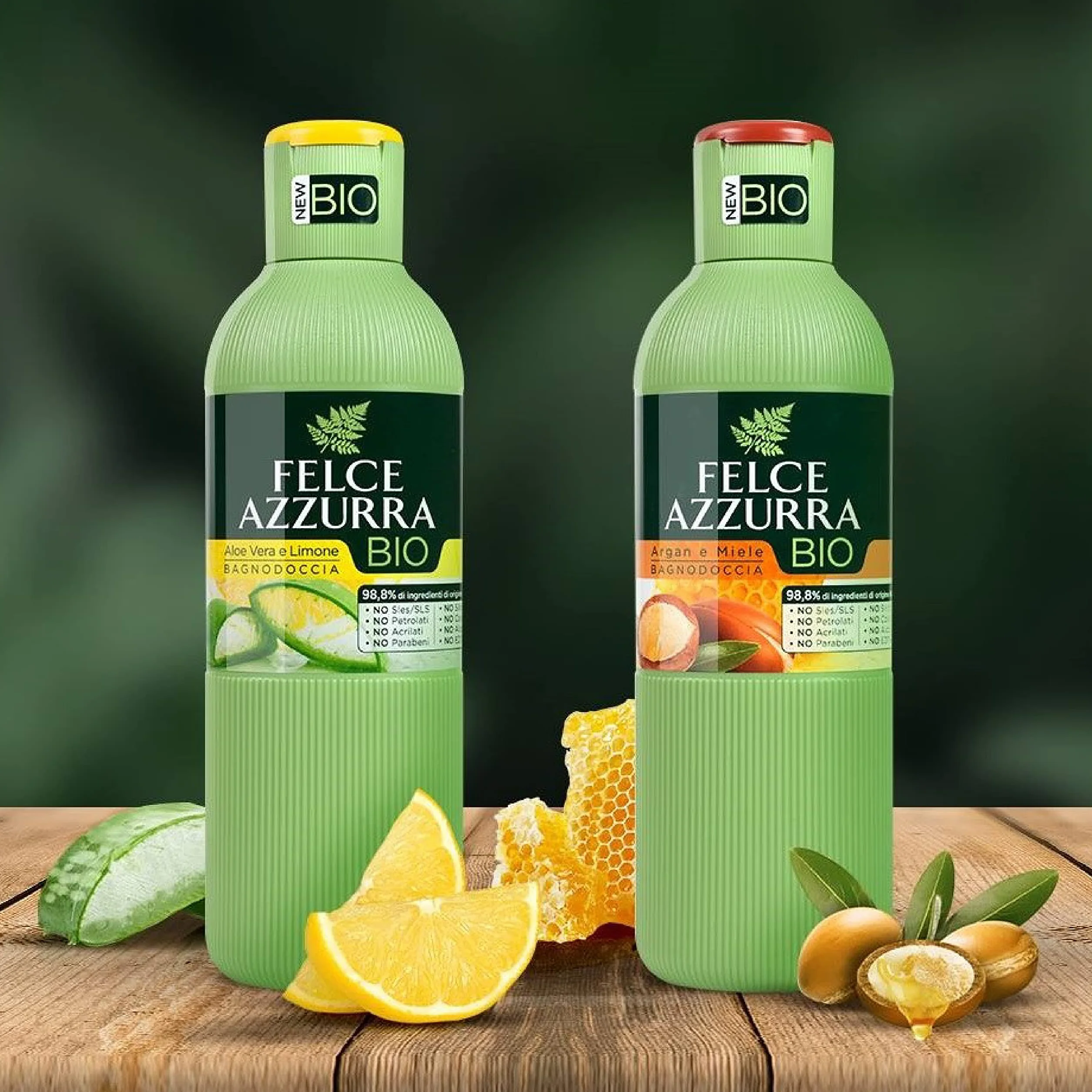 Felce Azzurra Bio - Bagnoschiuma Aloe Vera e Limone Idratante e Purificante, Bagno Schiuma Profumato Detergente Delicato per Pelle Morbida, Bagnodoccia Certificato e Dermatologicamente Testato, 500 ml
