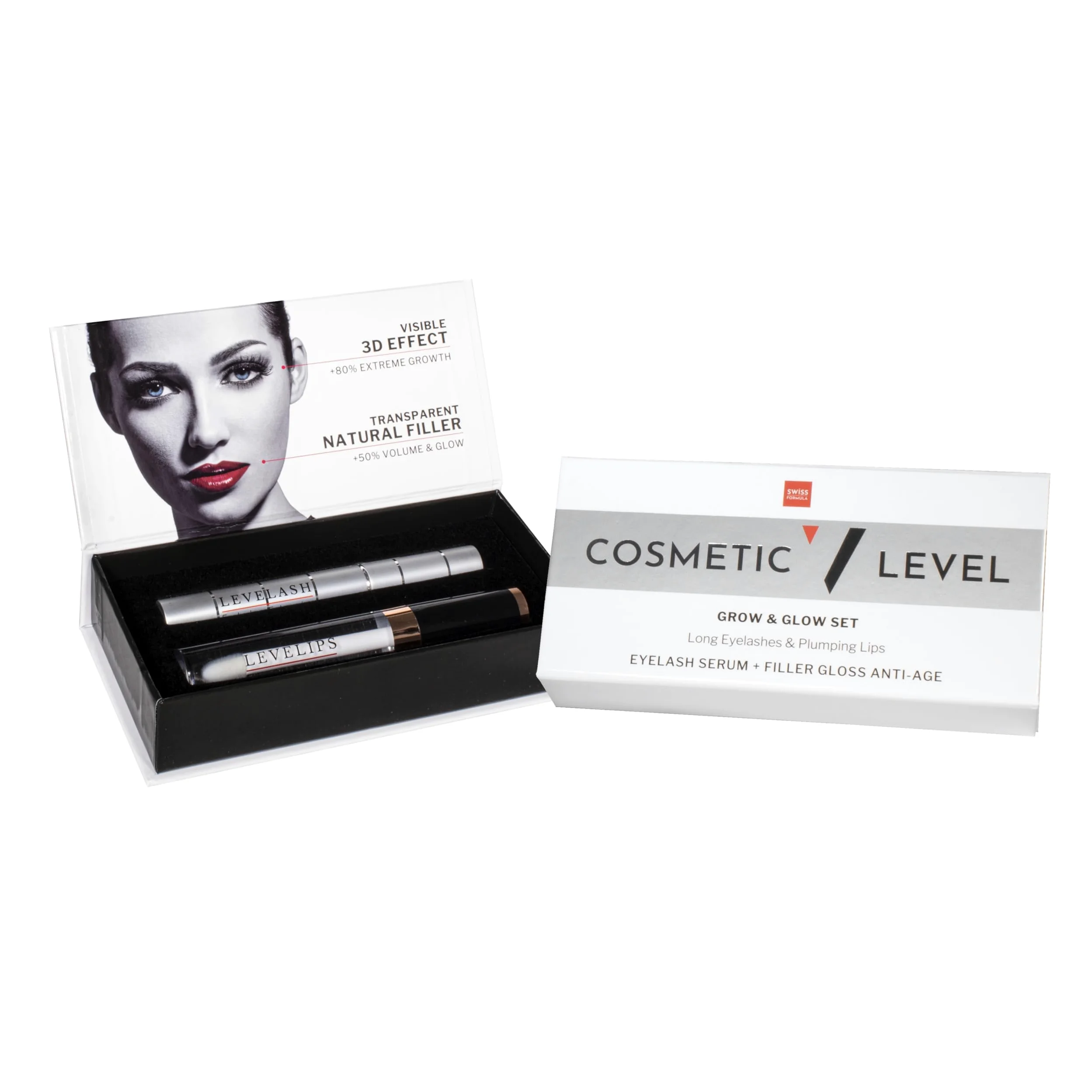 GROW & GLOW SET, EYELASH SERUM + FILLER GLOSS ANTI-AGE, LONG EYELASHES & PLUMPING LIPS, SET EDIZIONE LIMITATA