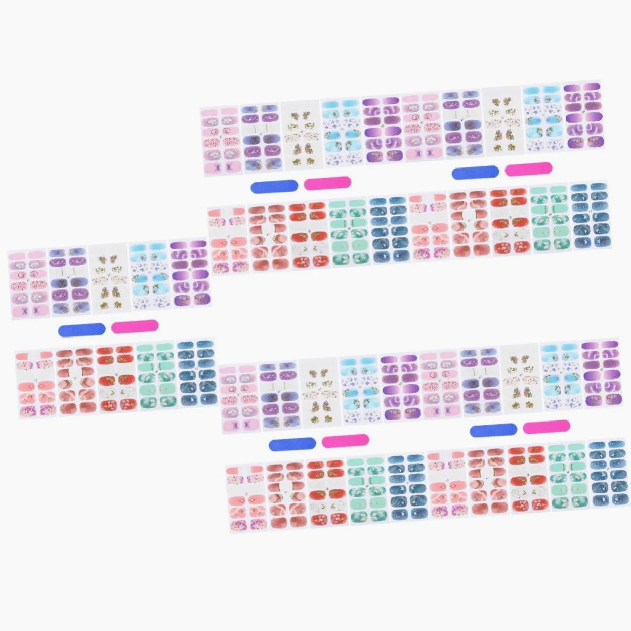 Healeved 5sets Adesivi Per Unghie Design Decorazioni Per Unghie Facili Applicare e Resistenti All Per Manicure Te