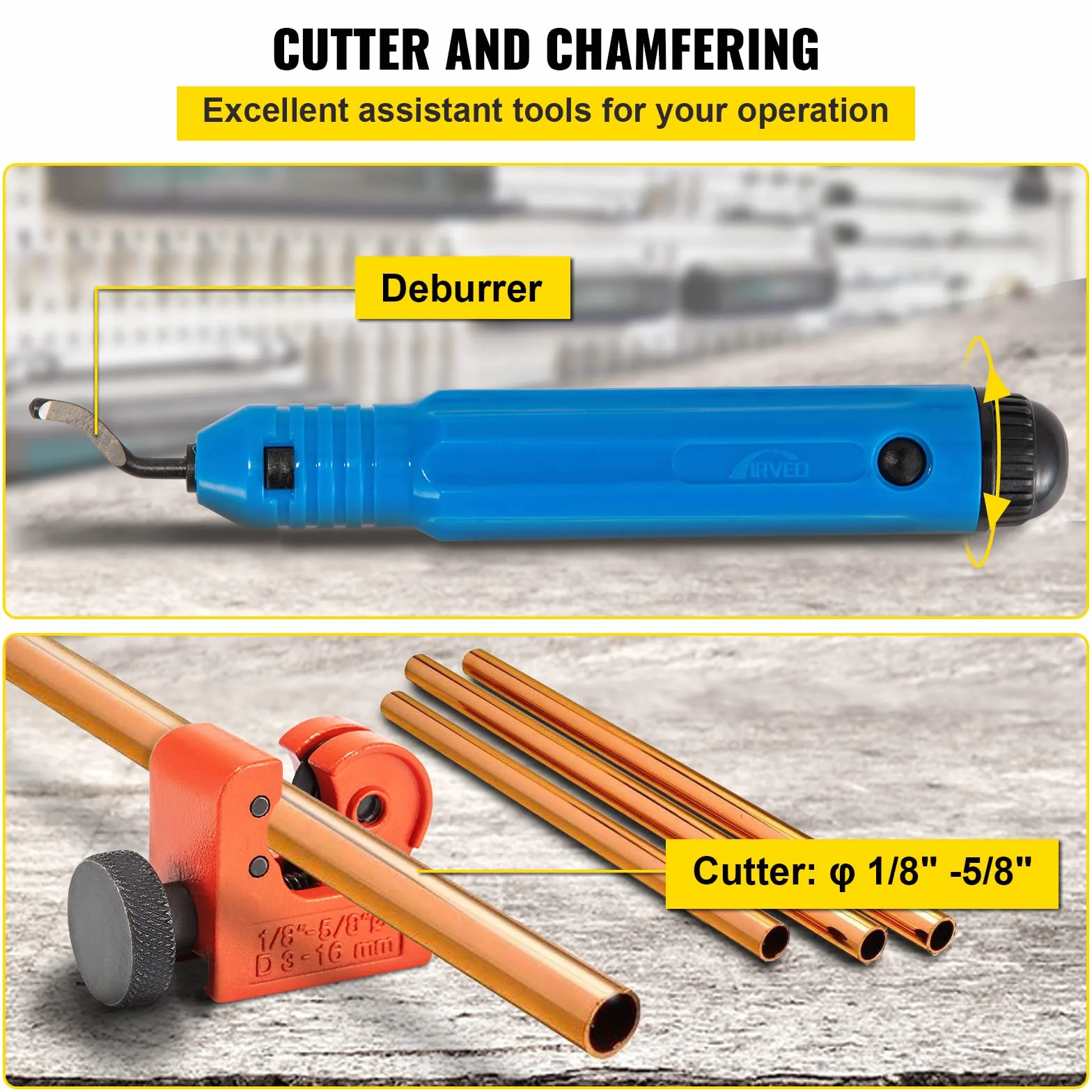 VEVOR Strumento di inceppamento 45° Cono Bloccato Set 1/4" 5/16" 3/8" Espansore Tubo Idraulico