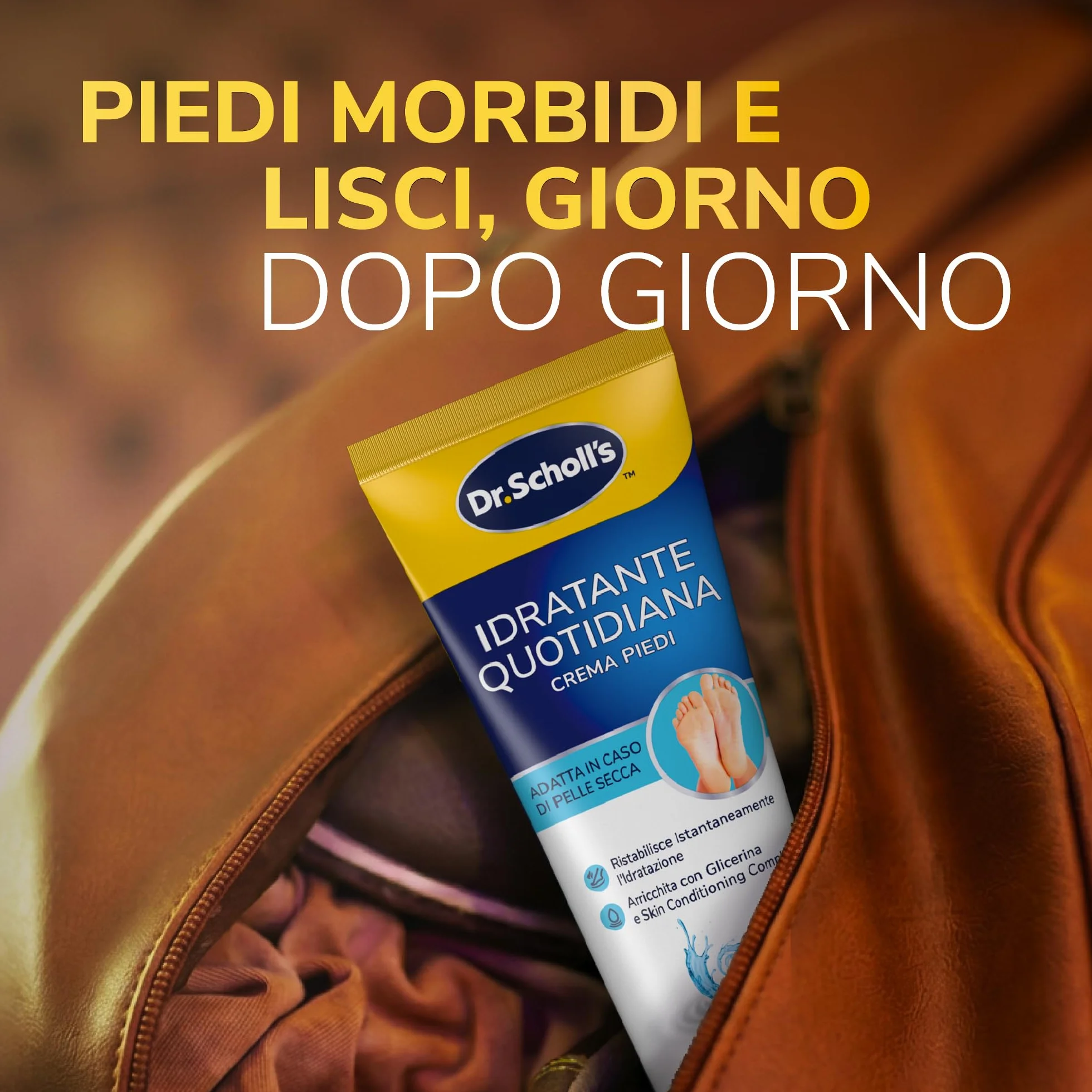 Dr. Scholl's Crema Hydration Boost, Crema Piedi Arricchita con Urea, Glicerina e Skin Conditioning Complex per Idratare la Pelle Secca Idratazione Profonda per Piedi più Morbidi e Lisci, 75ml