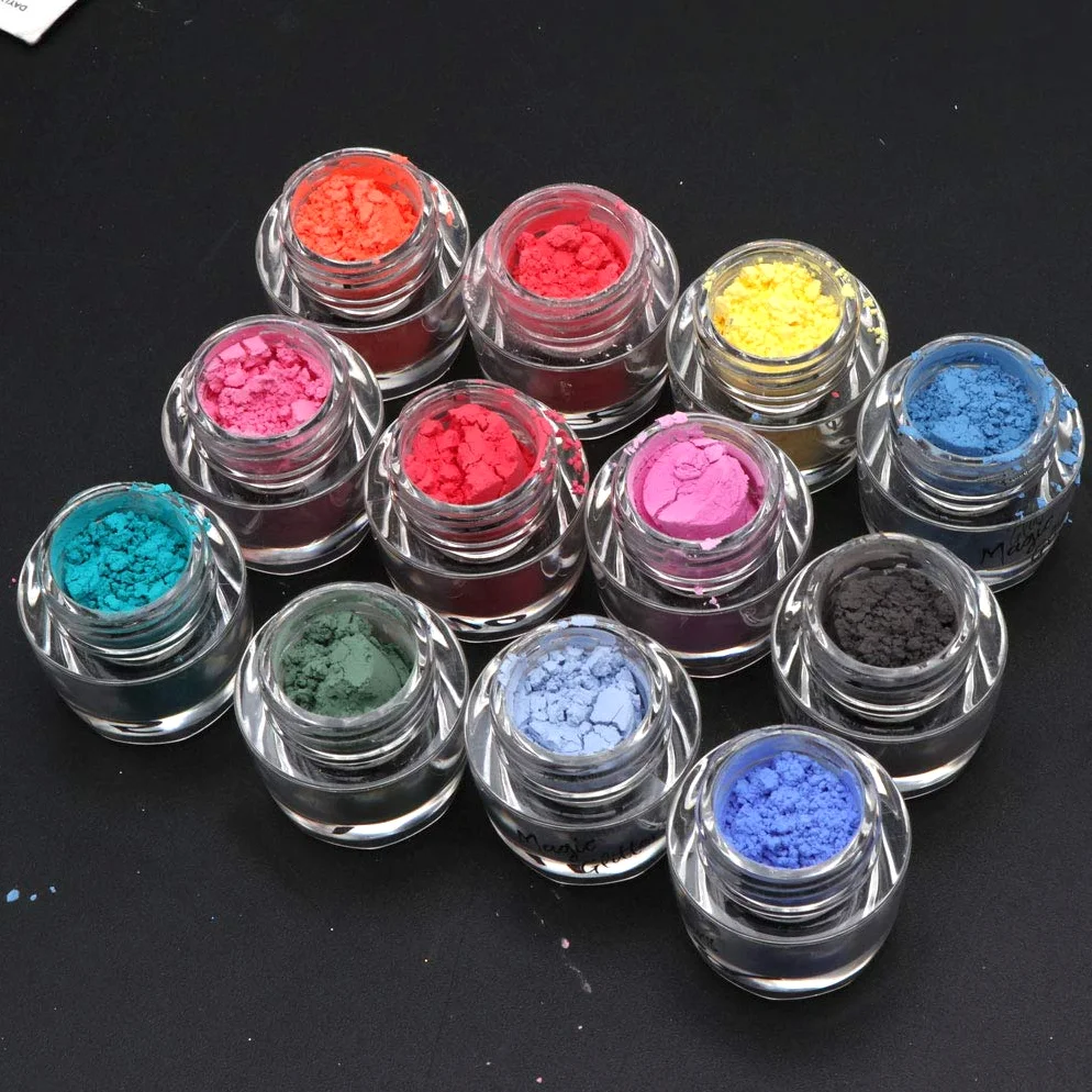 12 scatole di glitter per unghie, per scintillii, paillettes, paillettes, unghie, pigmenti, decorazione, espositore per cornici