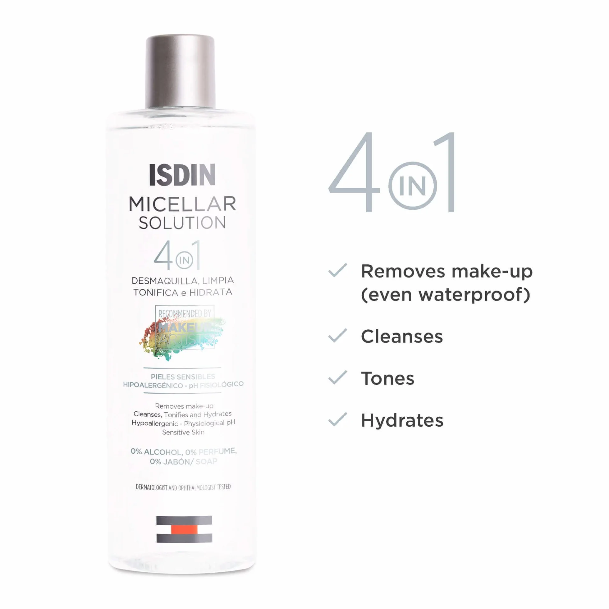 ISDIN Micellar Solution 400 ml 4 in 1 Acqua Micellare Deterge Strucca Tonifica Idrata