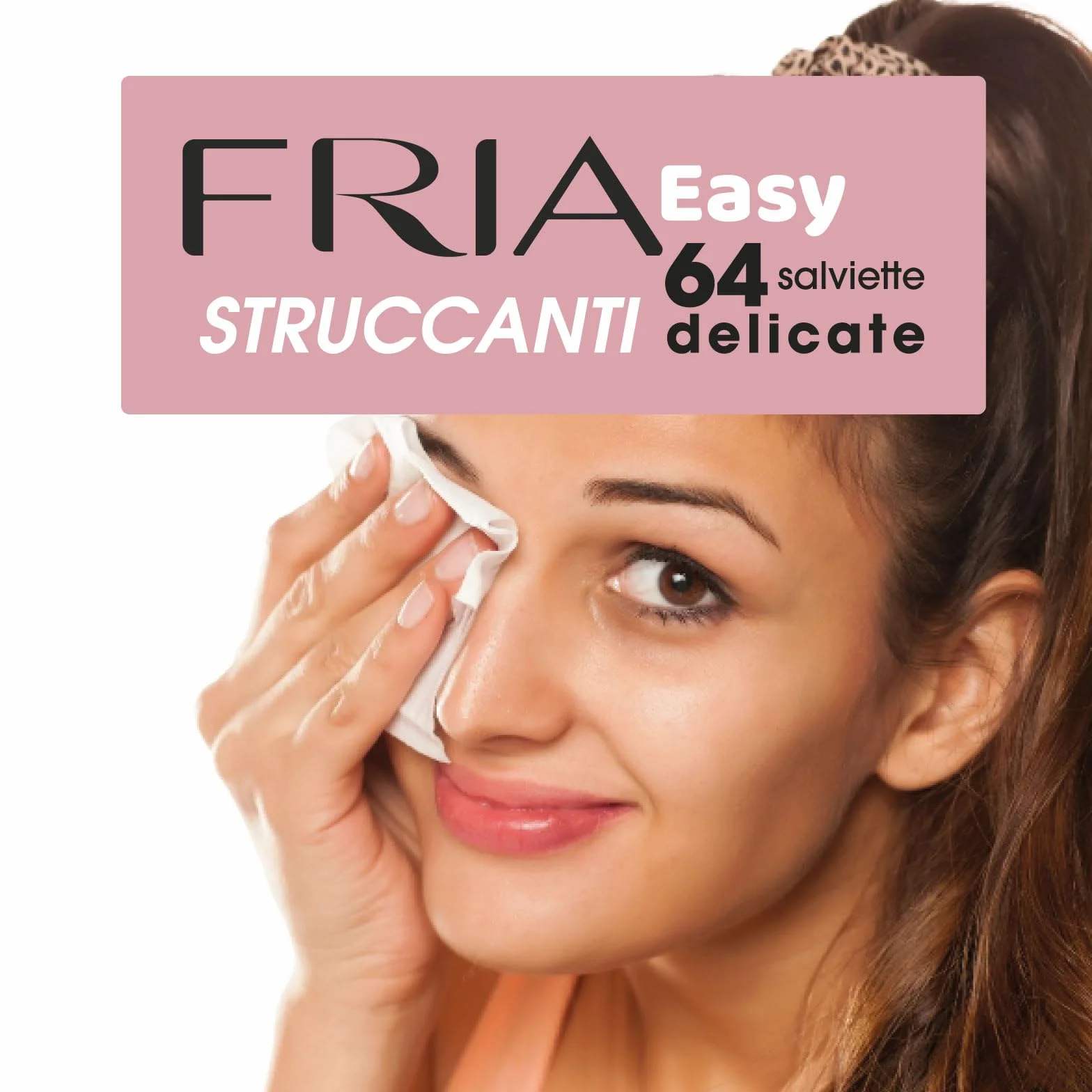 Fria Easy Salviette Struccanti, con Estratti di Melissa e Magnolia ad Effetto Idratante e Addolcente sulla Pelle, Dermatologicamente Testate, Confezione da 64 Salviette