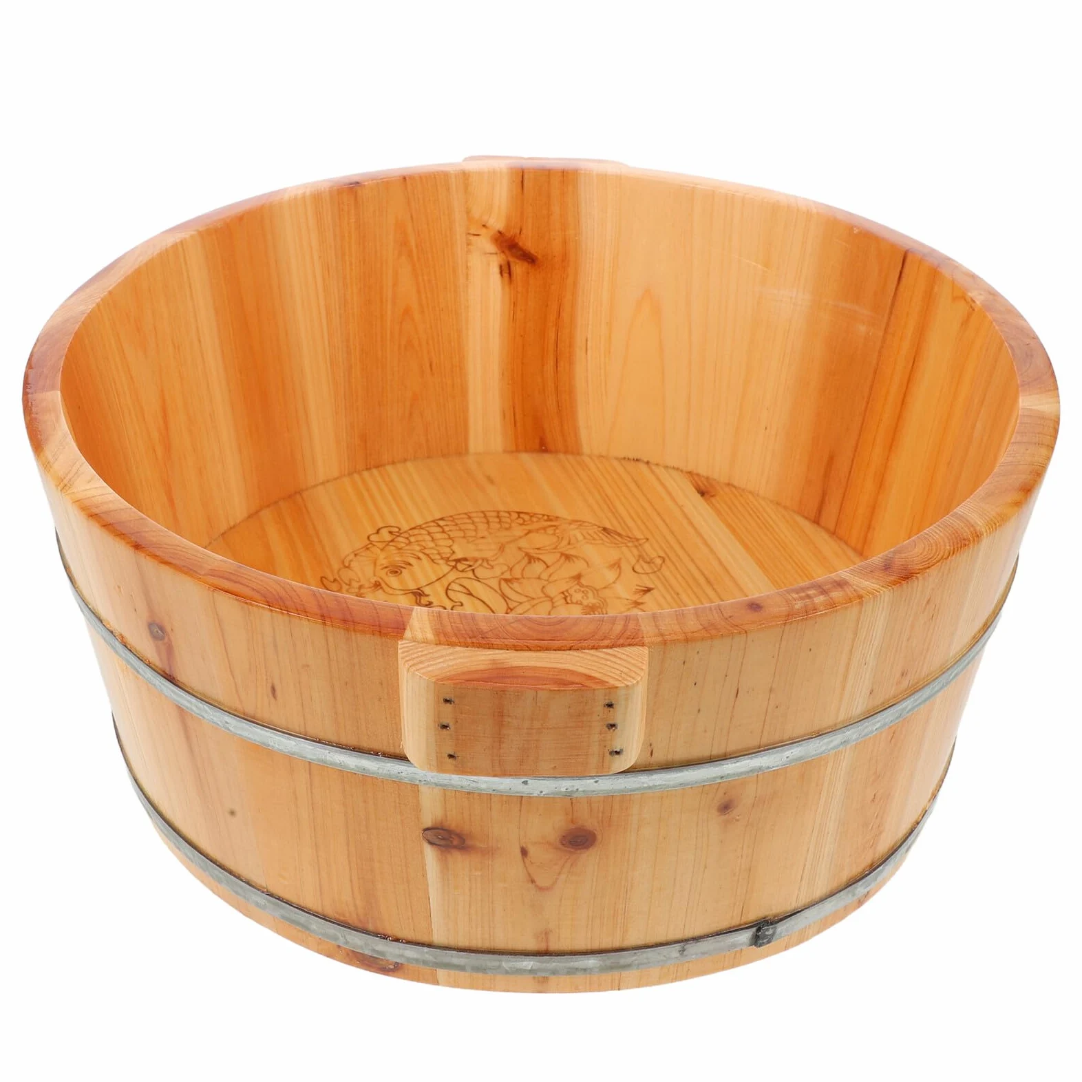 Vasca per Bagno dei Piedi in Legno Finitura Liscia Artigianale e Funzione di Conservazione, per Uso Domestico da Viaggio, Comoda e Resistente per Pediluvi Rilassanti