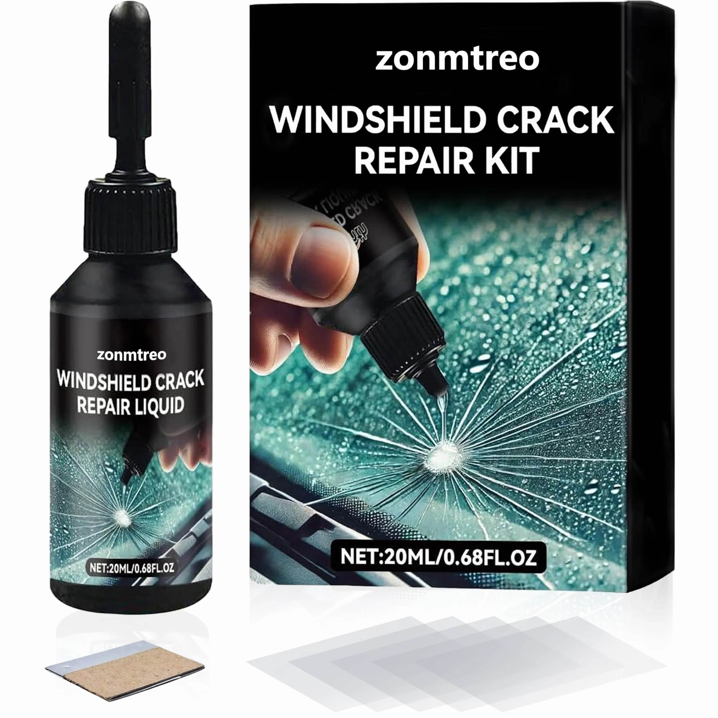 Kit di Riparazione del Vento Cracking per Chip e Cracks, Kit di Riparazione per Auto Windshield Crack Repair Liquid for Cracks, Kit di Riparazione del Chip Rock Windshield (1)