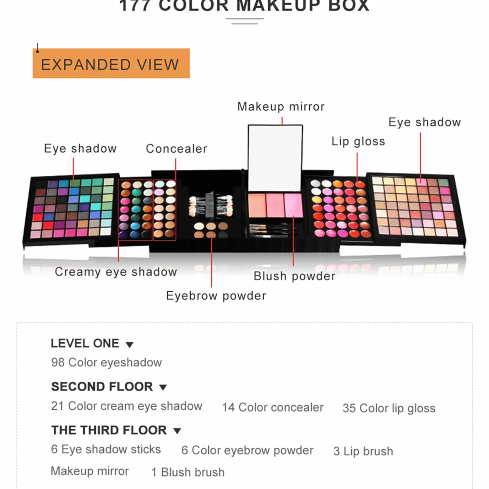 Kit trucco completo, set trucco per donna Kit completo | per il tutto in 1 | Set di cosmetici per principianti e professionisti, include cosmetici e strumenti per il