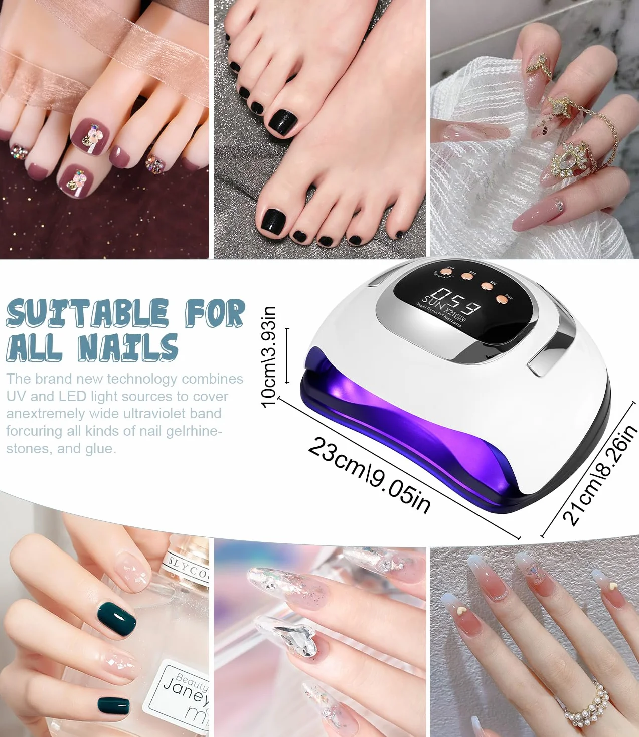 320W Lampada UV LED Unghie, Professionale 72 sfere di lampada a LEDs, Semipermanente Curare Rapidamente Pedicure Fornetto per Tutti i Smalti, Automatico Sensore per Manicure a Casa e in Salone