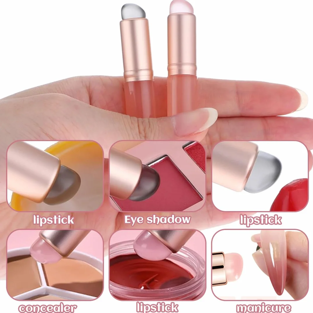 2 Pezzi Pennello Per Labbra In Silicone Applicatore Per Trucco Morbido E Rotondo Per Rossetti Lucidalabbra Balsamo Labbra Correttore E Nail