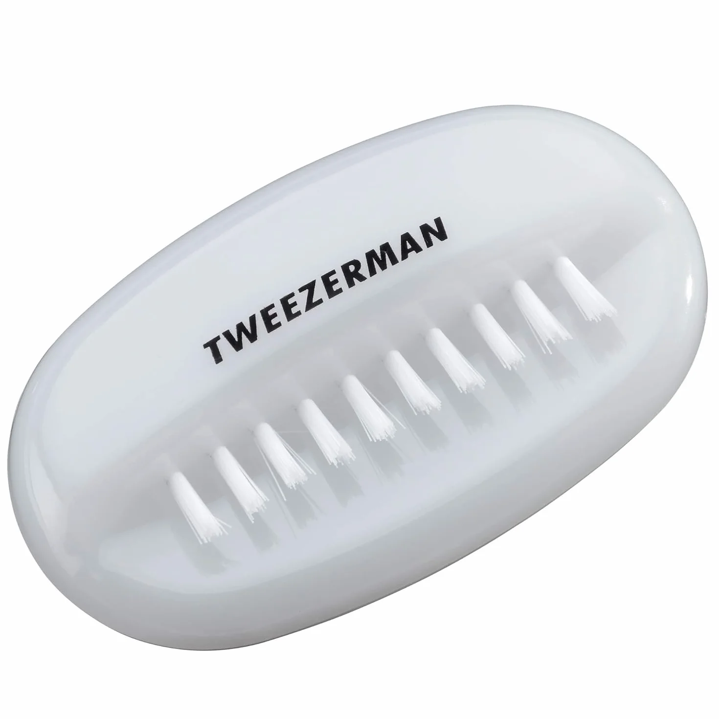 TWEEZERMAN Spazzola doppia per unghie (Due setole, spazzola per la pulizia delle unghie e delle mani, forte e robusta, rimuove sporco e detriti), Bianco