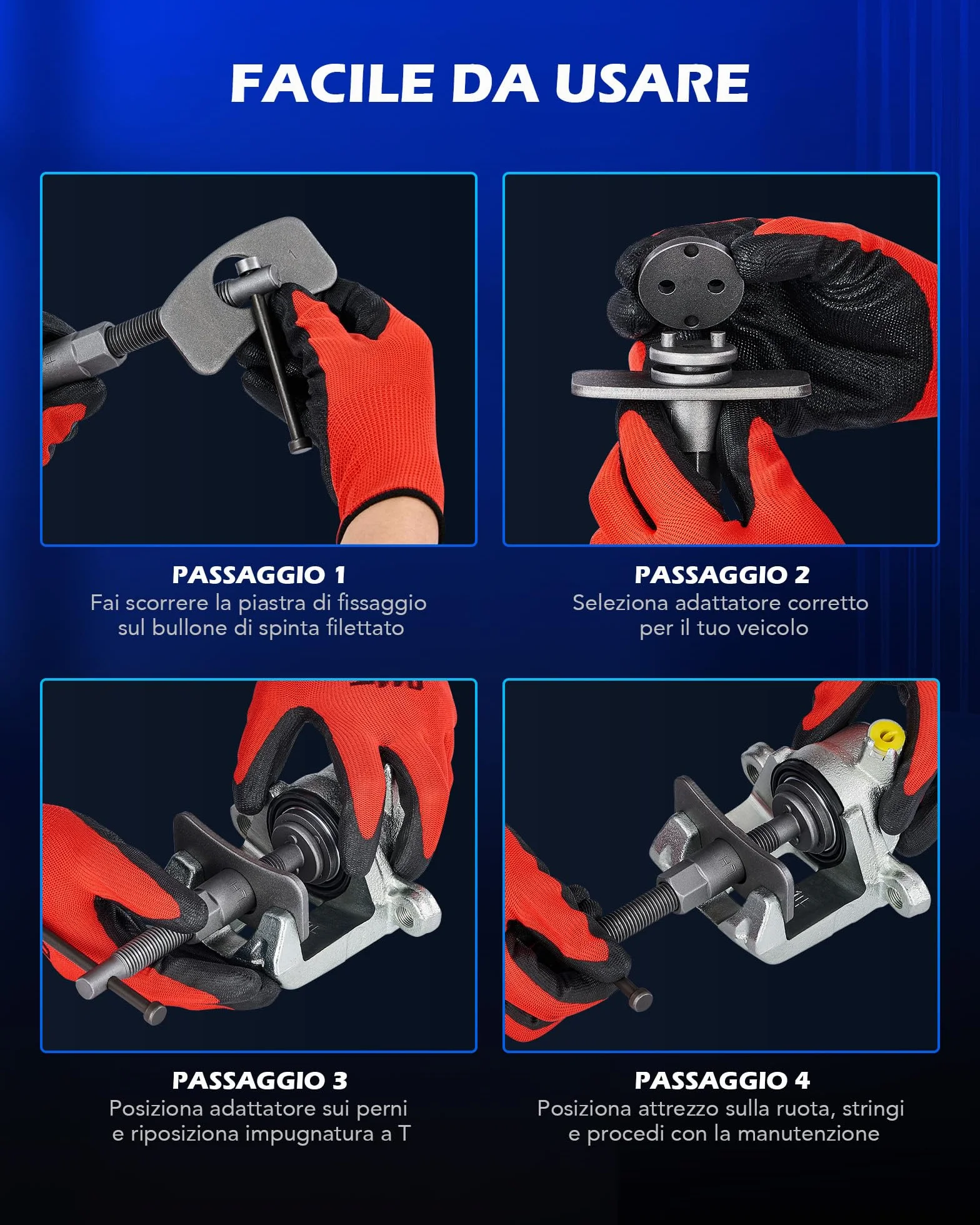 Orion Motor Tech Set di Arretratore Pistoncini Freni e Ripristino Pistone del Freno, Pinza Freno a Disco Universale 24 Pezzi con Custodia
