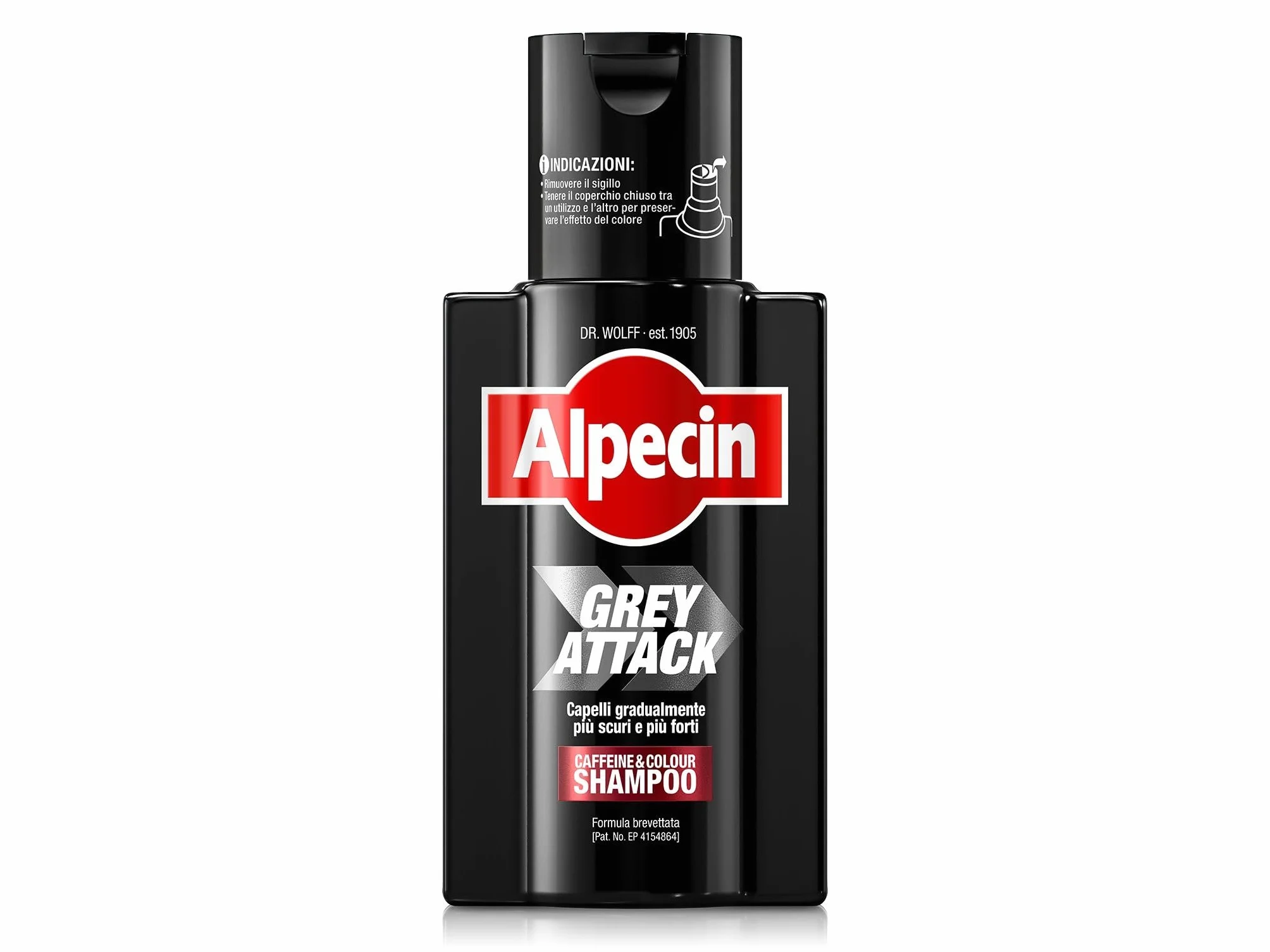 Alpecin Grey Attack Shampoo Colorante Uomo 1x200ml Capelli Grigi Naturale Rinforzante Contro la Caduta Ereditaria