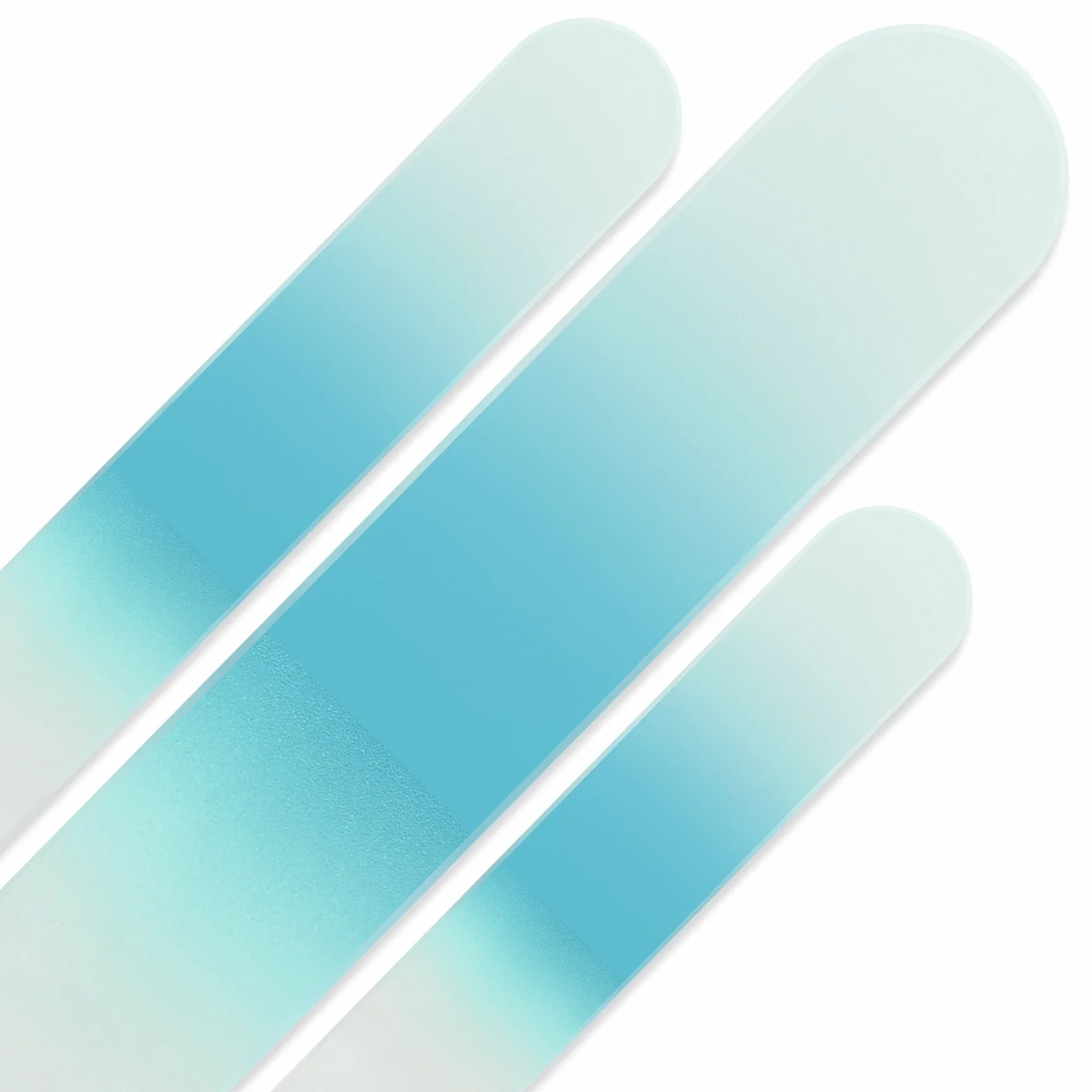 Mont Bleu Set di 3 lima per unghie in vetro colorato in sacchetto di nero - grande dimensioni - vero cristallo di Boemia temperato - Fatto a mano in Repubblica Ceca