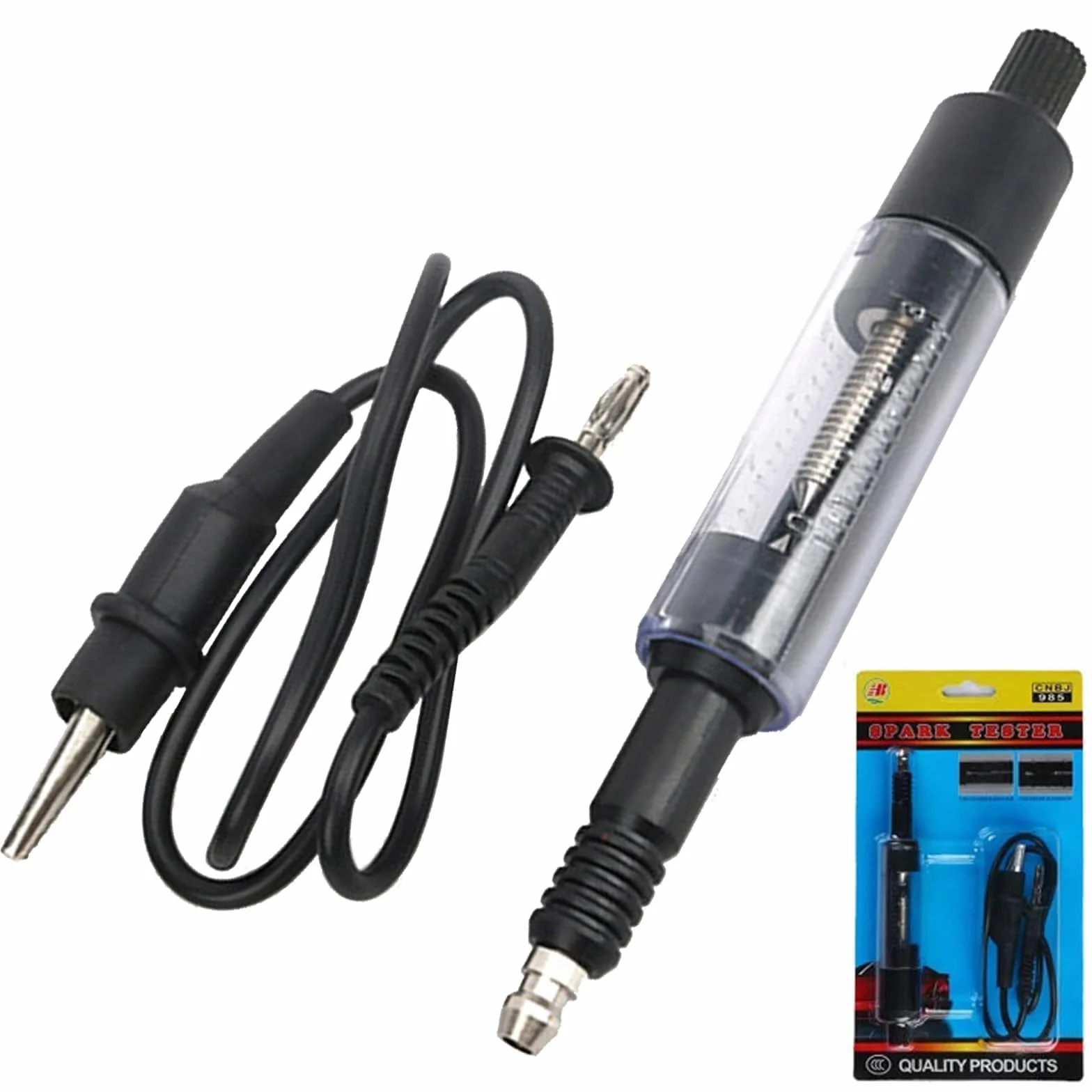 NIYATA Tester di Accensione, Tester di Candele di Accensione,Con Cavo,Tester Candela del Motore di Auto,per Motociclette,Camion,Falciatrici per Erba,Nero