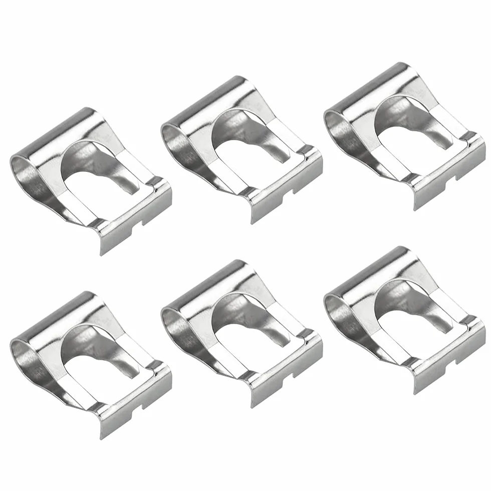 KBNIAN 6 Pezzi Clip Tergicristallo Punto Ricambio Giunto Motorino Tergicristalli Kit Riparazione Collegamento Argento