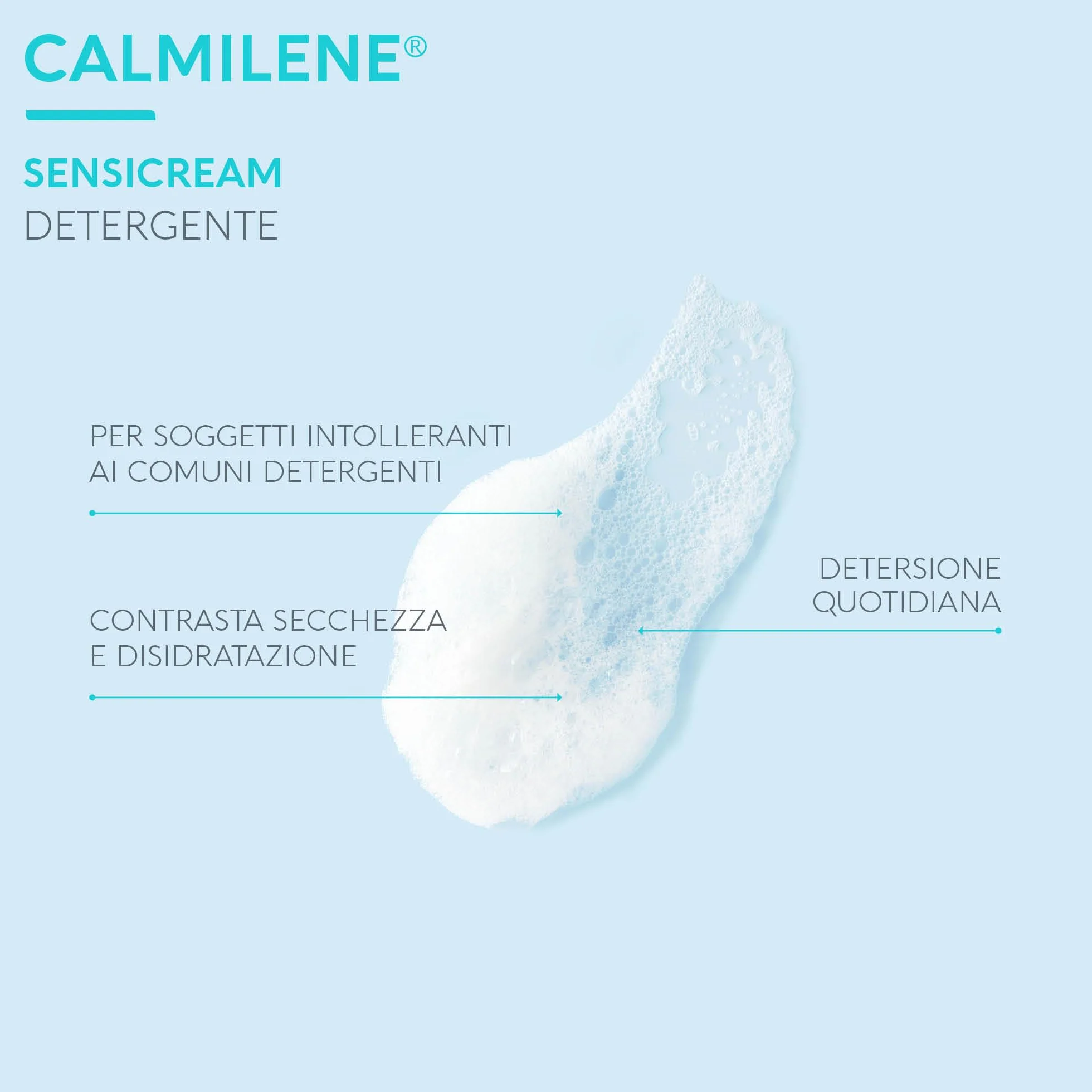 Dermovitamina Calmilene Sensicream Detergente 500 ml - Detergente Viso - Crema Idratante Viso e Corpo - Per pelle sensibili e dermatiti - Con Vitamina E e Calmilene - Senza Sapone