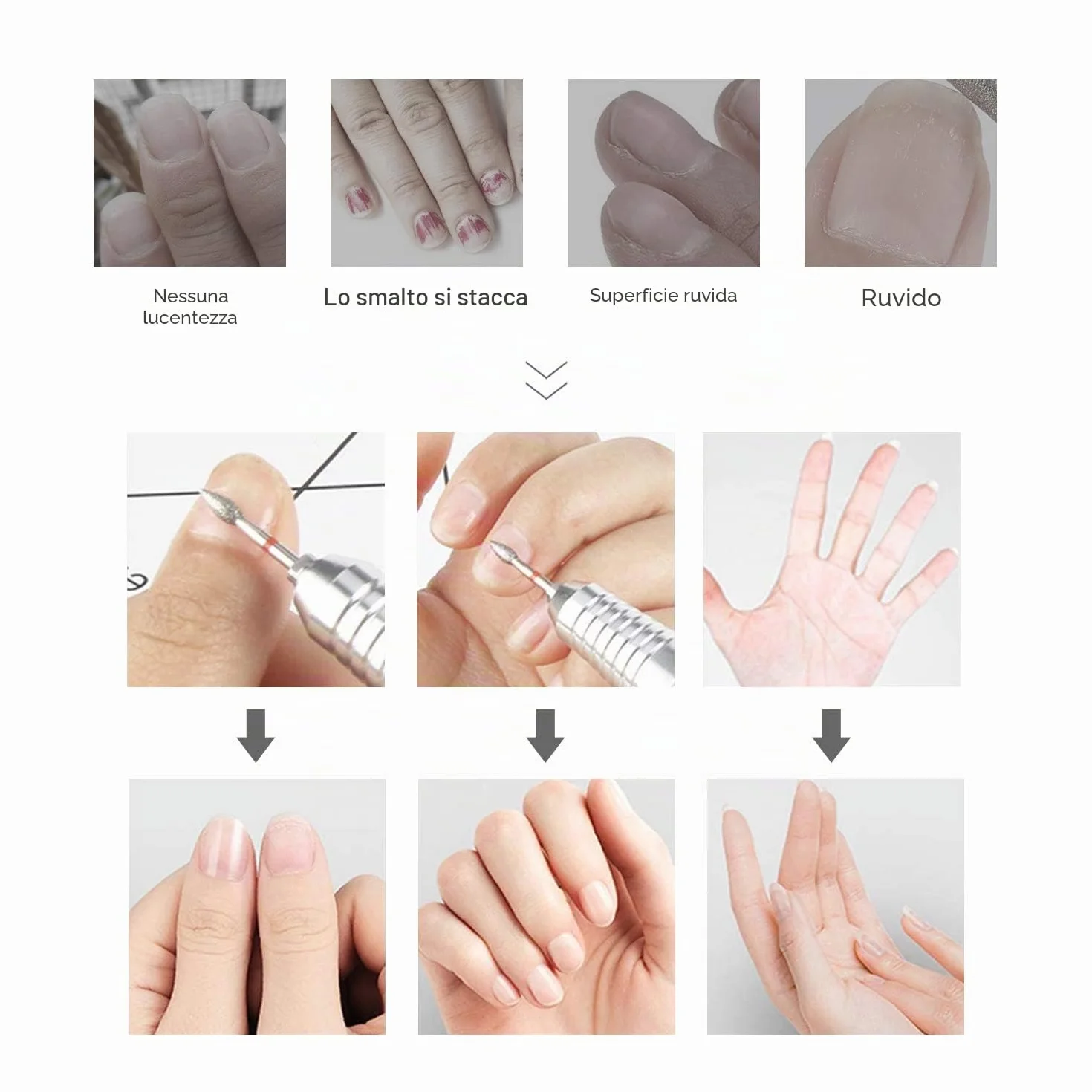 Punte Fresa Unghie per Manicure Elettrica Professionale - Punta da Trapano Accessori per Lucidatura e Rimozione Gel (10 Pezzi)