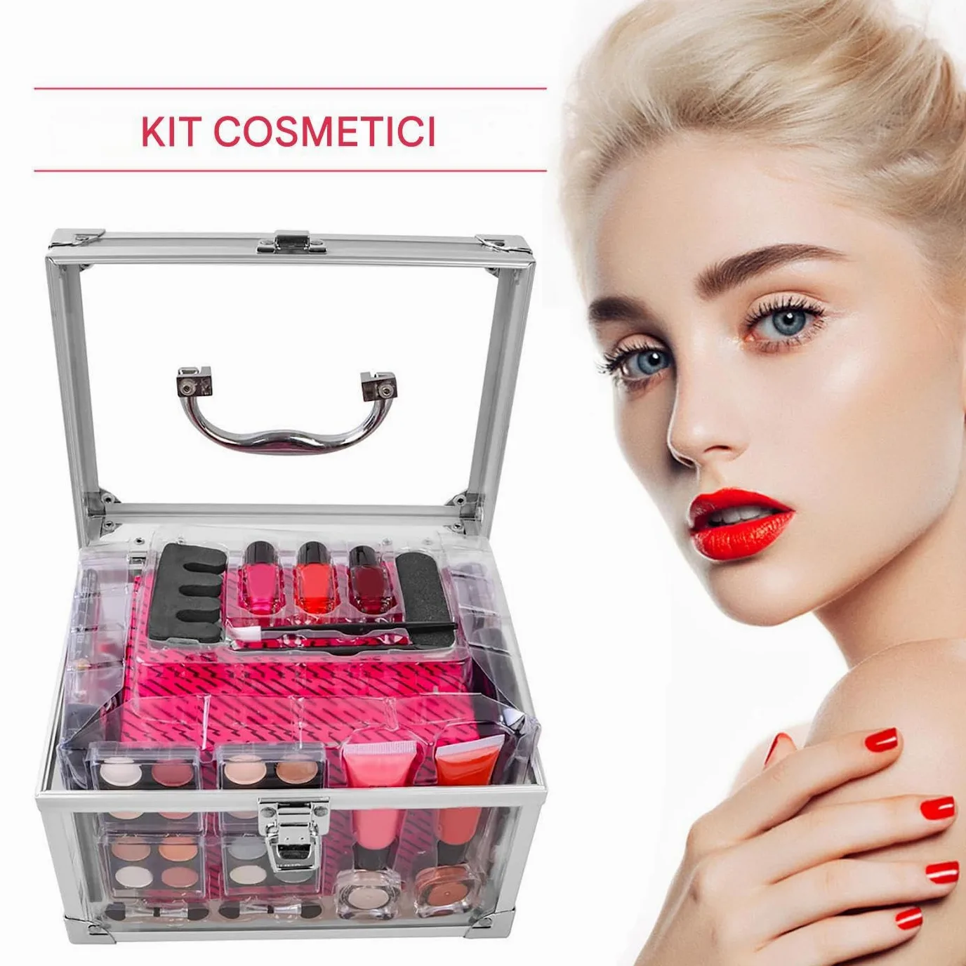 Kit Di Trucco Per Donna Set Da Viaggio Compatto Con | Valigette Per Uso Quotidiano Halloween Matrimoni Teatro E Spettacoli