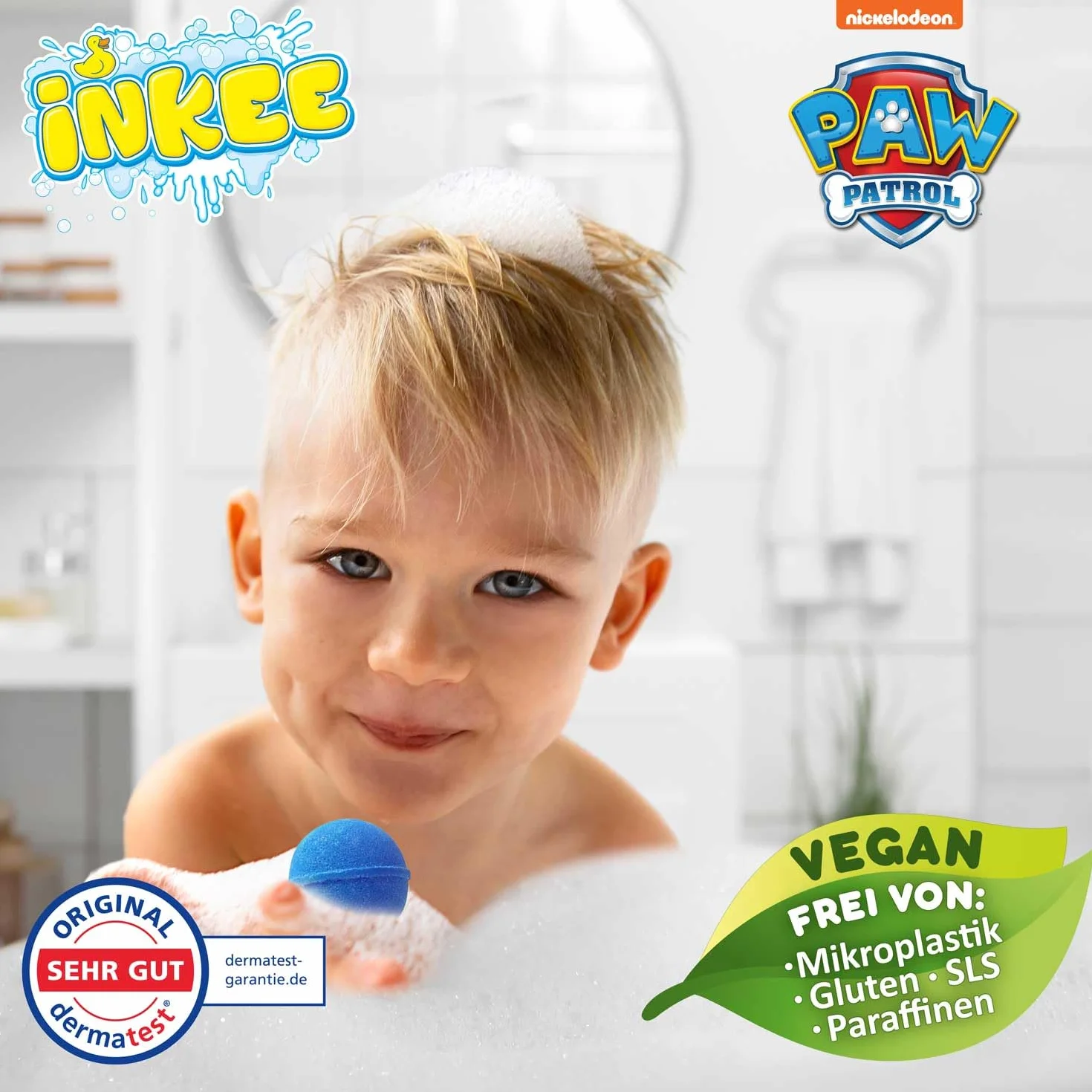 INKEE Paw Patrol Bombe da Bagno Bambini 3 Pezzi – Colorate con Aroma Ciliegia e Olio di Jojoba – Bath Bomb Naturali per Vasca – Adatte a Bambini dai 3 Anni