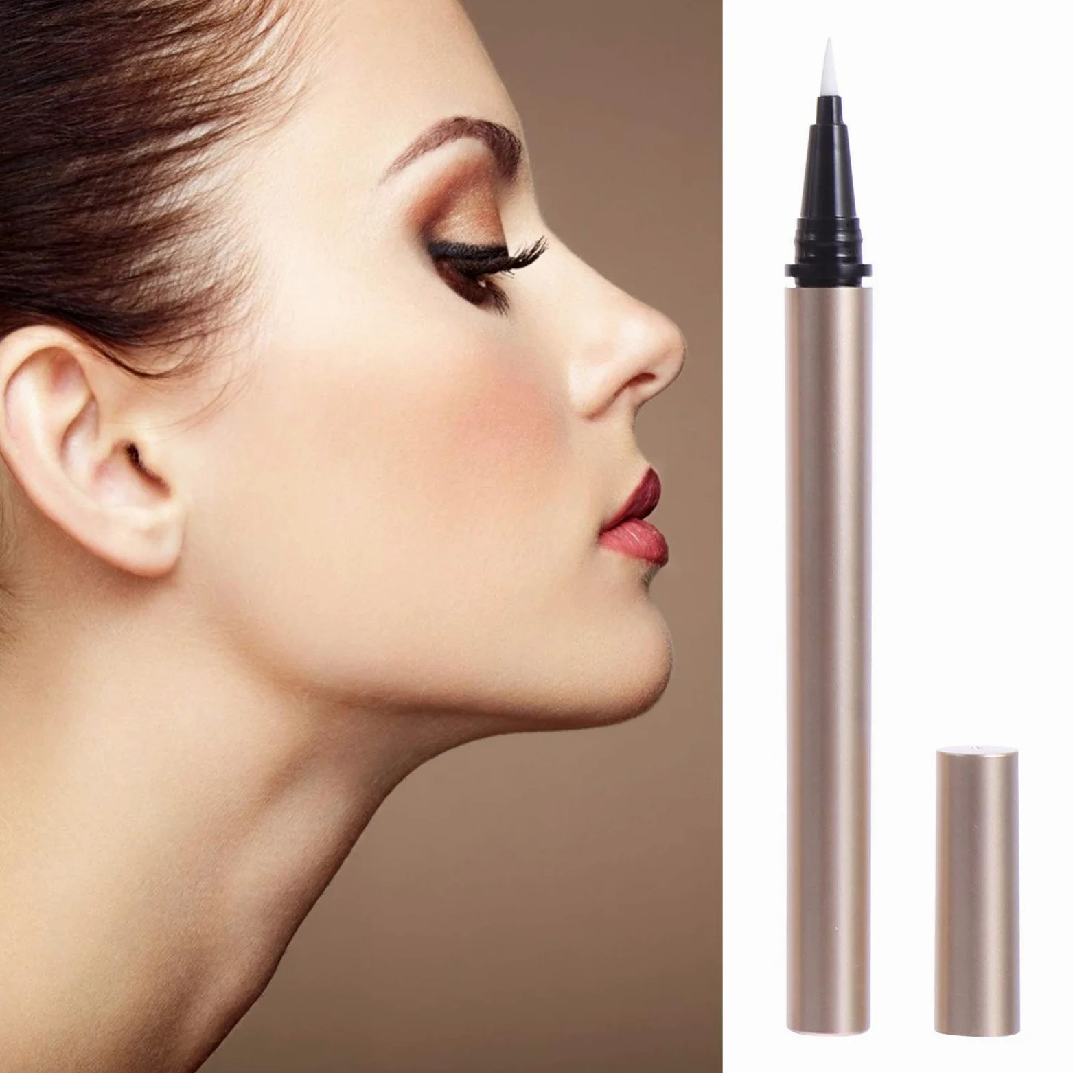 Tubo Eyeliner Ricaricabile da 1ml in Plastica Oro, 5 Pezzi | Contenitore Vuoto per Riempimento Diy, Formato Tascabile, Adatto a Grossisti e Rivenditori Cosmetici