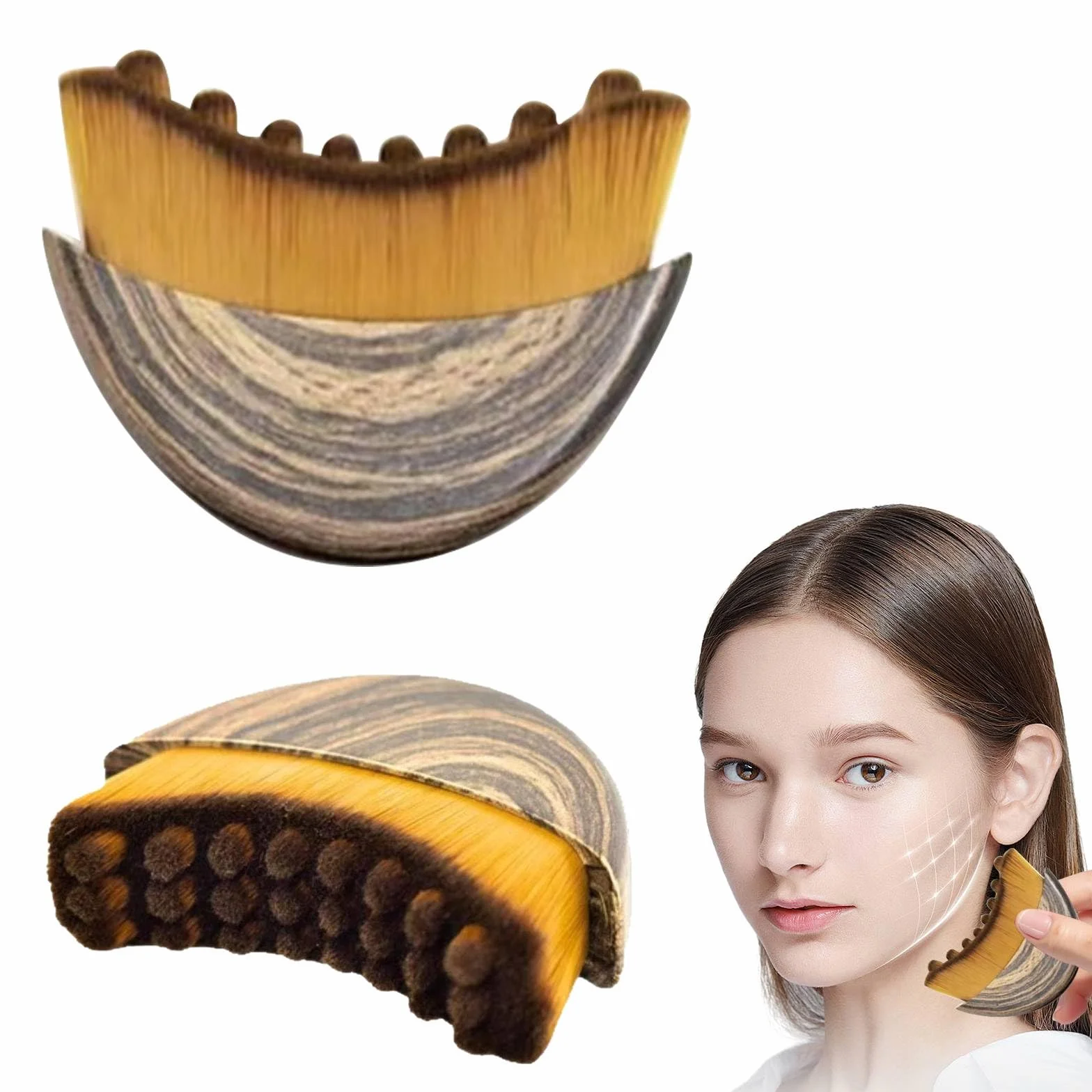 Spazzola per Drenaggio Linfatico Viso - Spazzola Viso a Secco con Setole Morbide, Design Ergonomico con Custodia